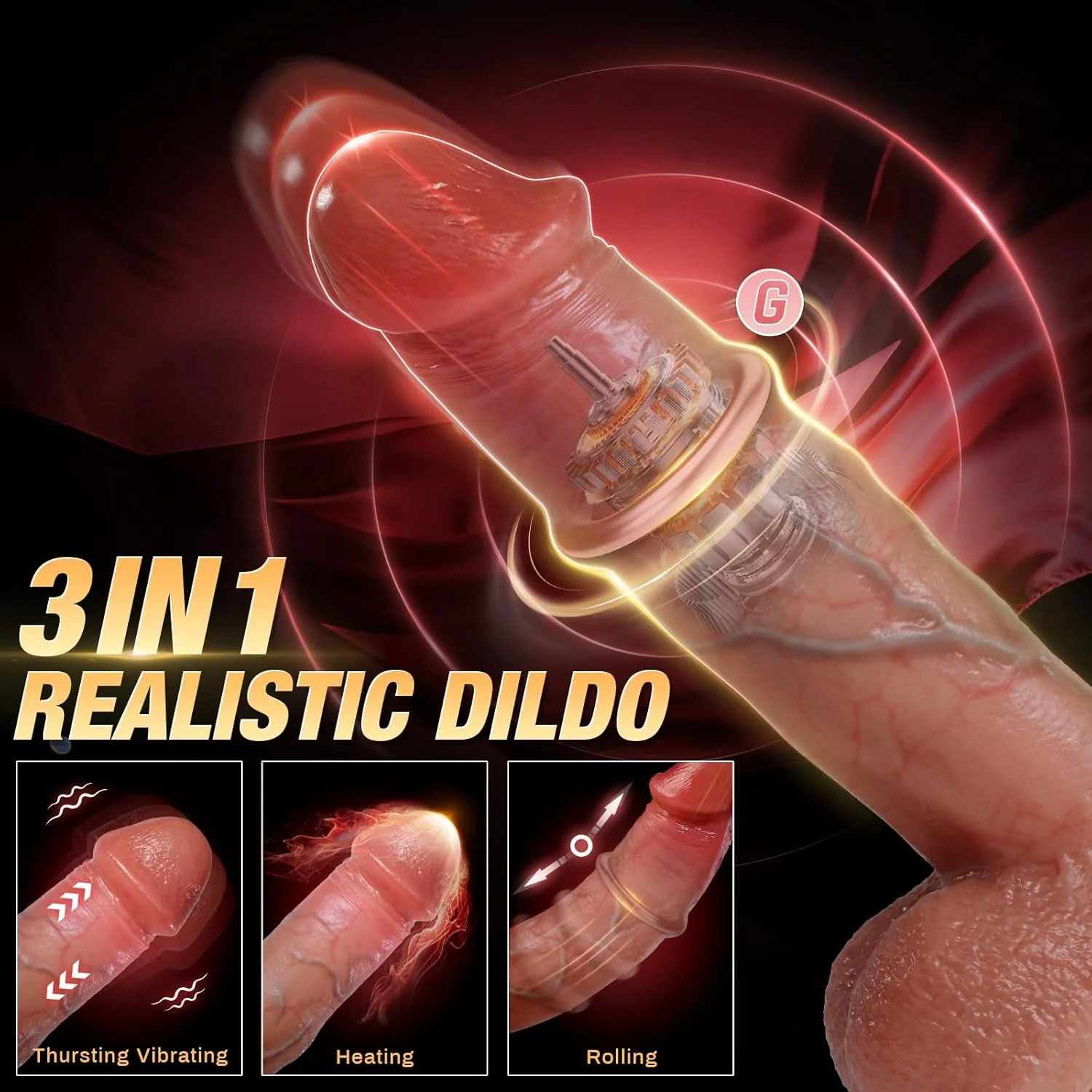 GlideHeat Thrusting Heated Suction Cup Dildo - Image 3