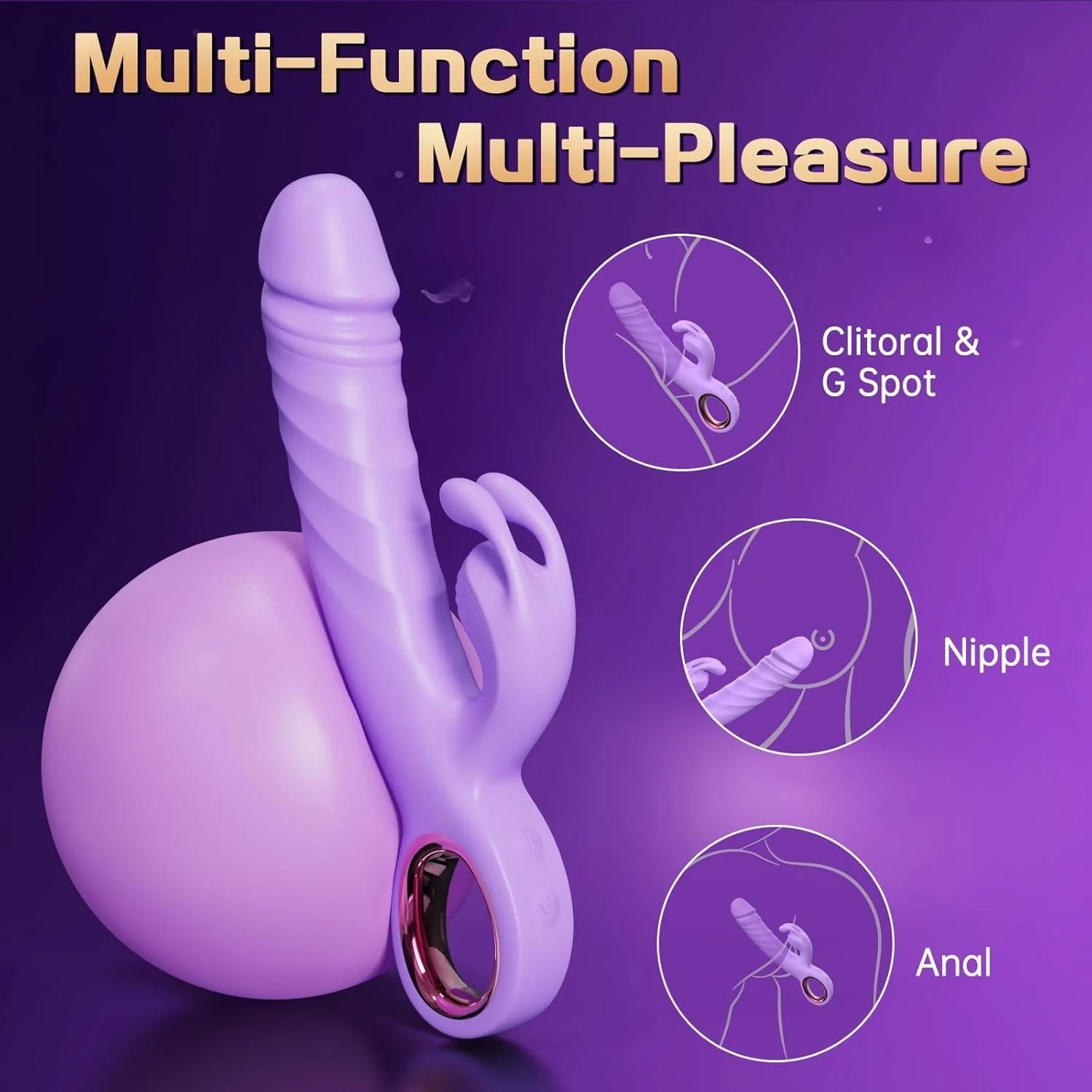 VixenPulse 3-in-1 Thrusting Rabbit Vibrator - Image 3