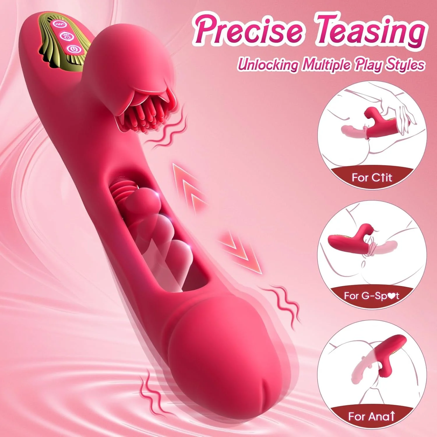 ThrustRose Internal Vibrating Glans Dildo Vibrator - Image 3