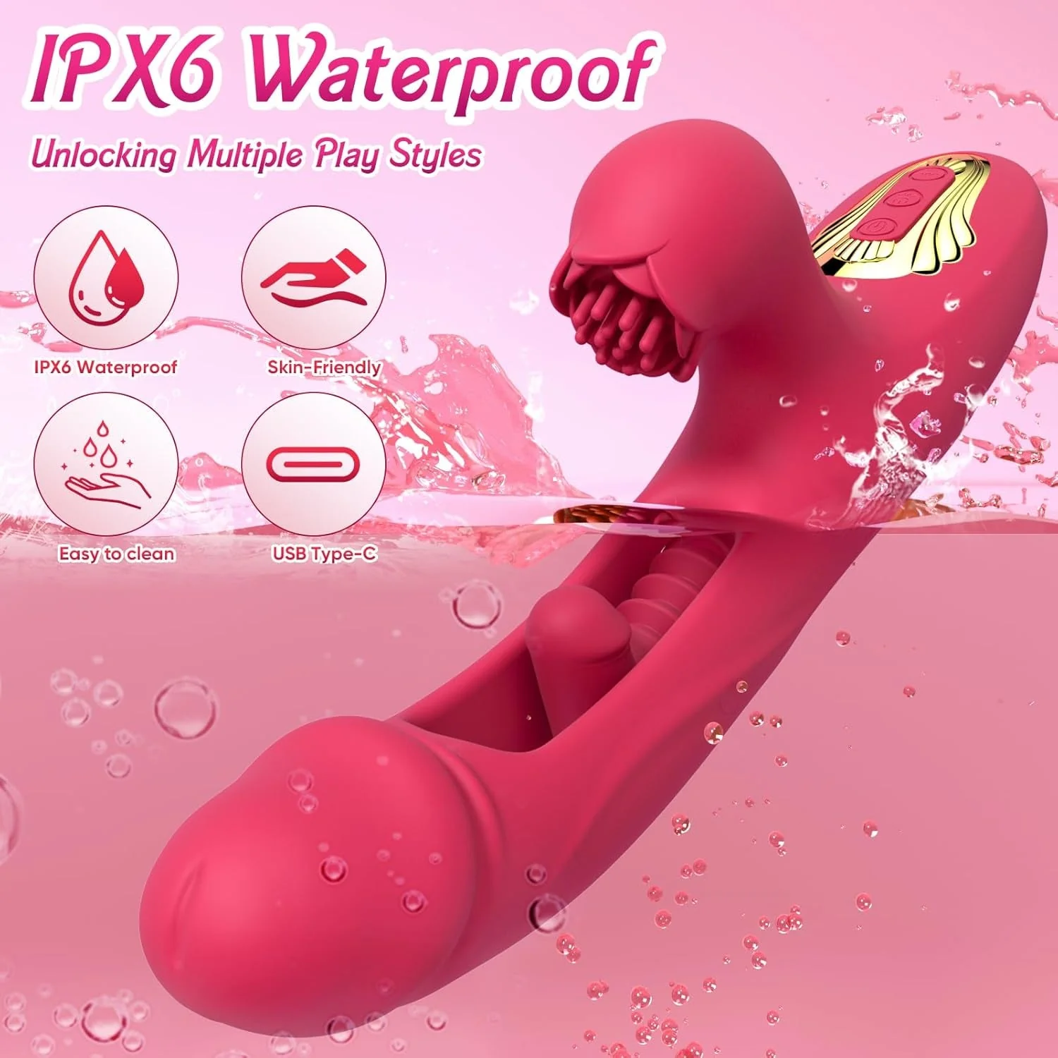 ThrustRose Internal Vibrating Glans Dildo Vibrator - Image 4