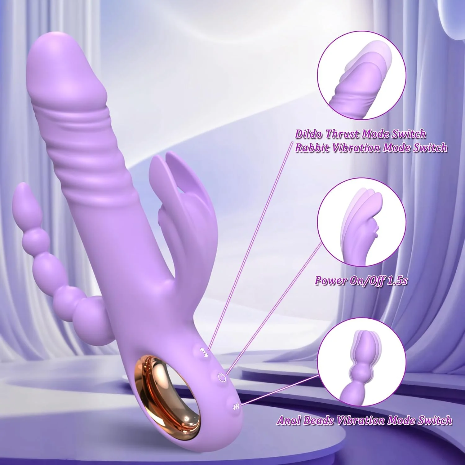 ThrustTriX 3-in-1 Pleasure Bunny Vibrator - Image 6