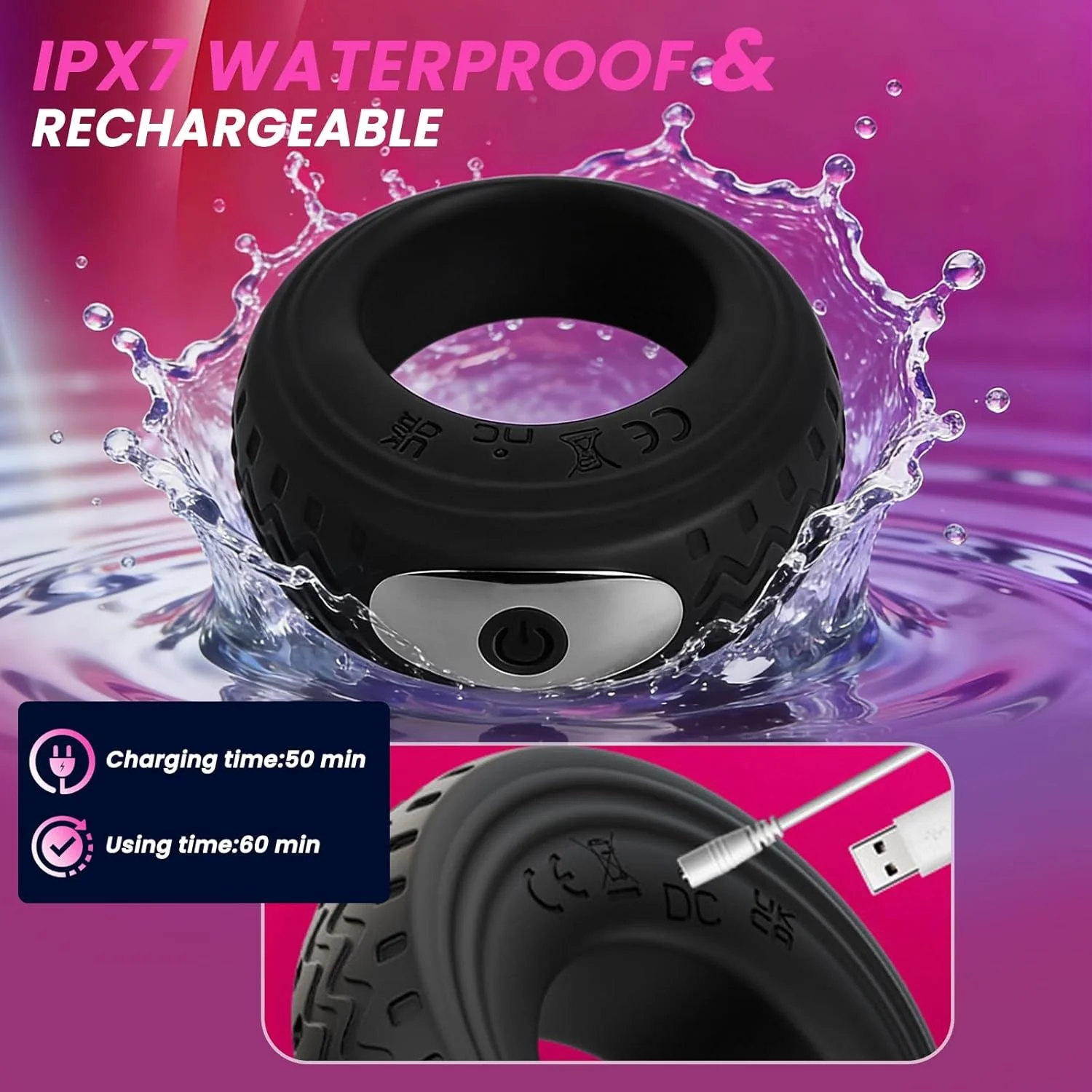 TireTease App-Control Vibrating Cock Ring for Couples - Image 5