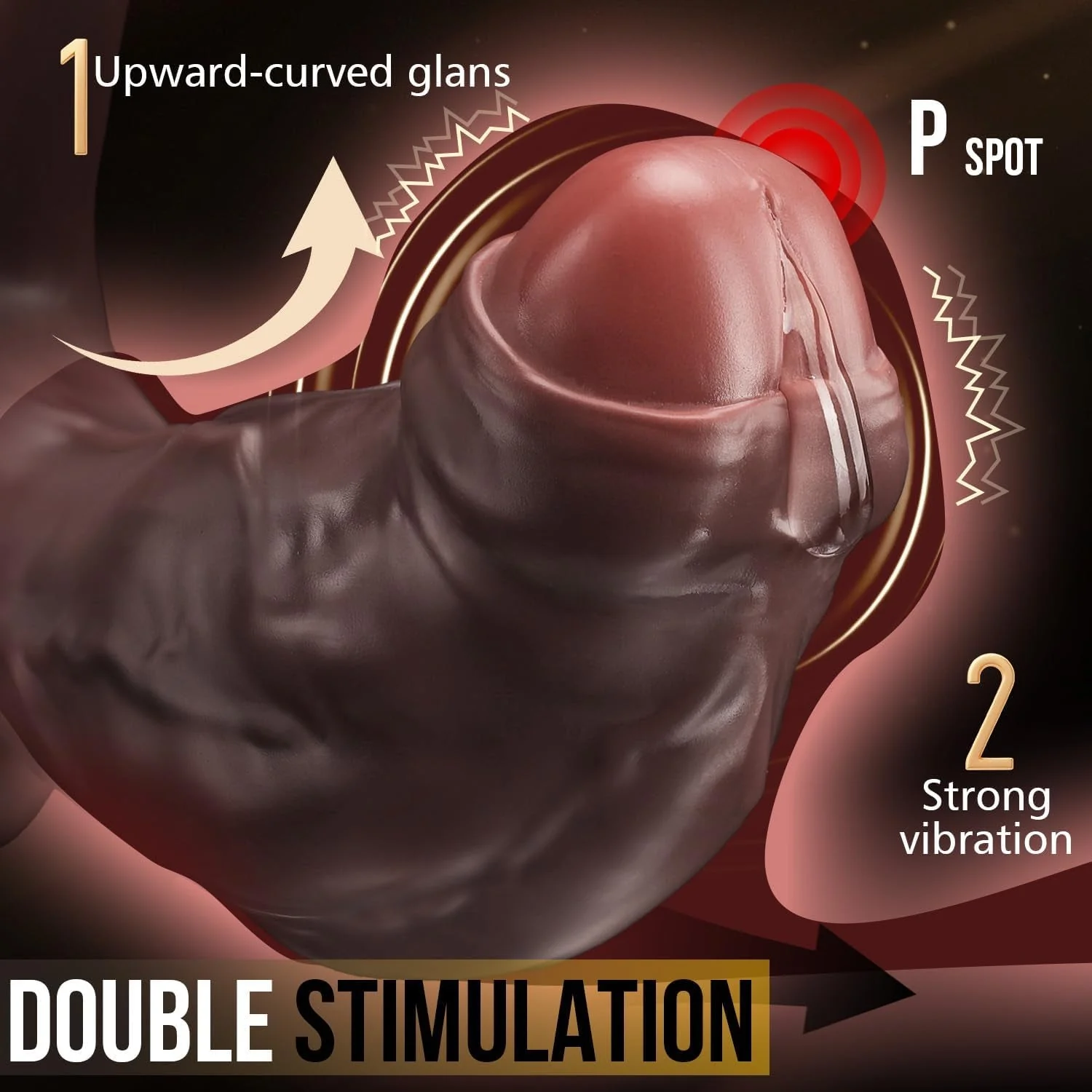 TitanCurve XXL Vibrating Anal Dildo 9 Modes | Cock Ring - Image 3