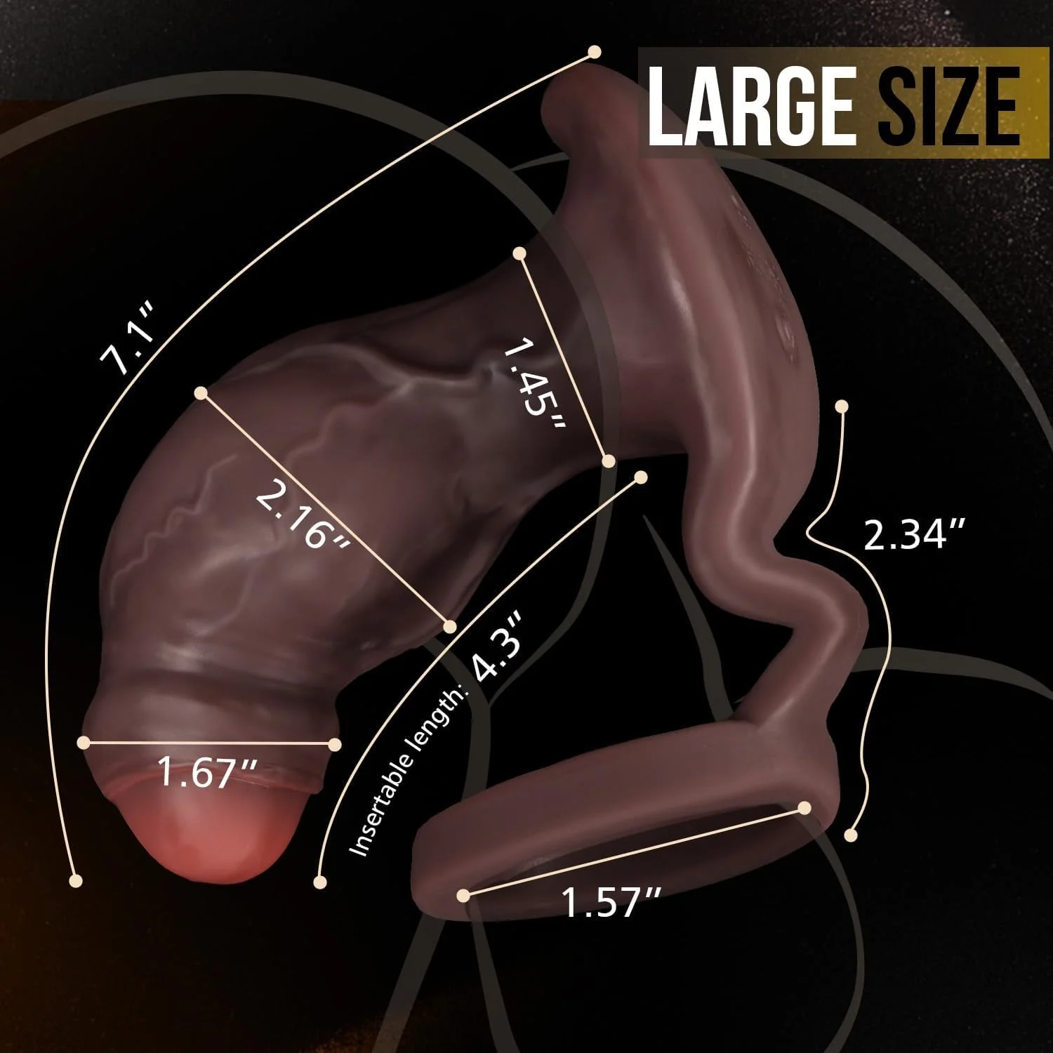 TitanCurve XXL Vibrating Anal Dildo 9 Modes | Cock Ring - Image 6