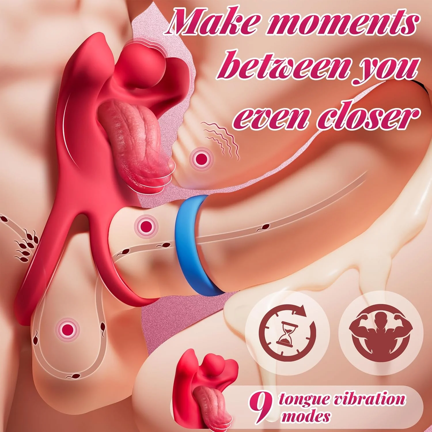 TongueTease Cock Ring with Tongue-Shaped Clit Vibrator - Image 2