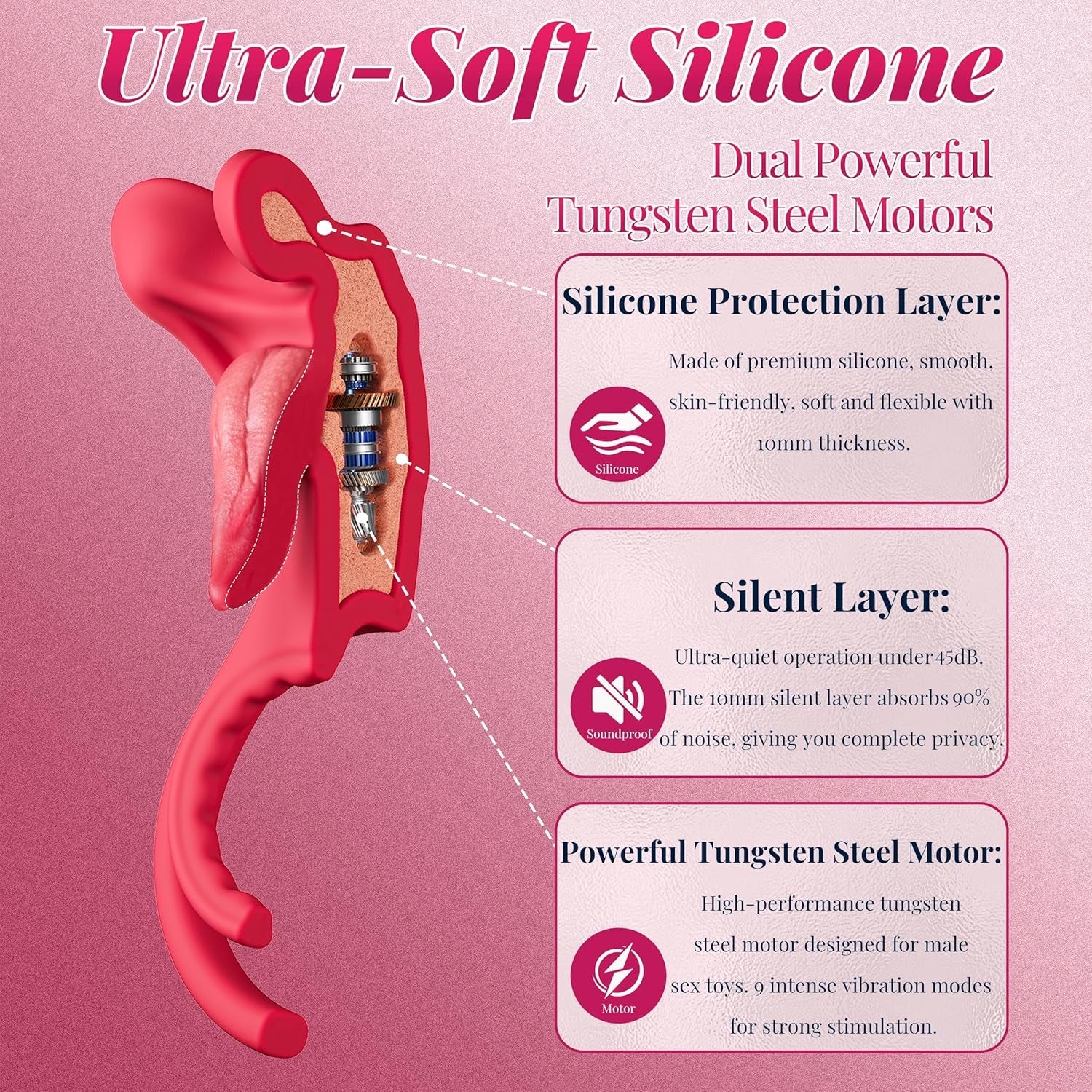 TongueTease Cock Ring with Tongue-Shaped Clit Vibrator - Image 5