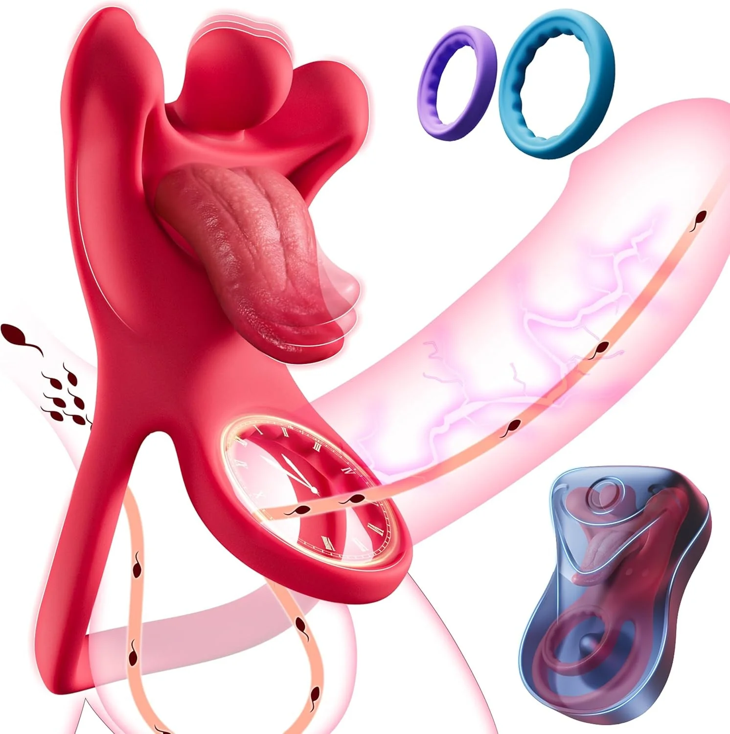TongueTease Cock Ring with Tongue-Shaped Clit Vibrator - Image 7