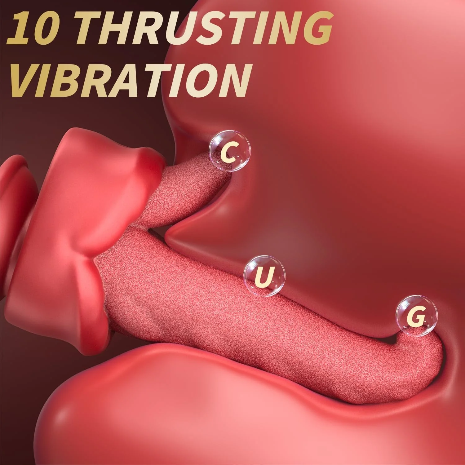 TongueThrust Multi-Stimulation Thrusting Dildo Vibrator - Image 2