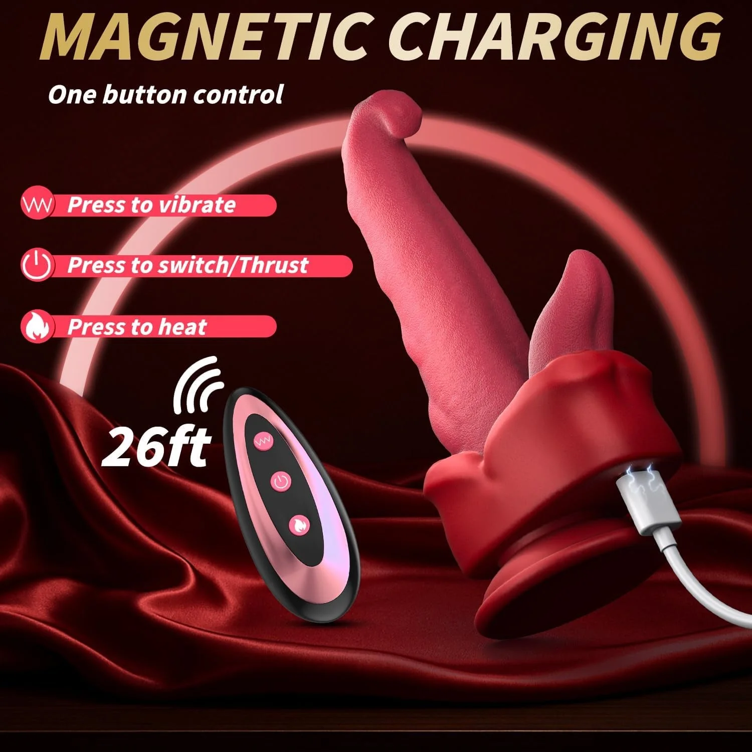 TongueThrust Multi-Stimulation Thrusting Dildo Vibrator - Image 5