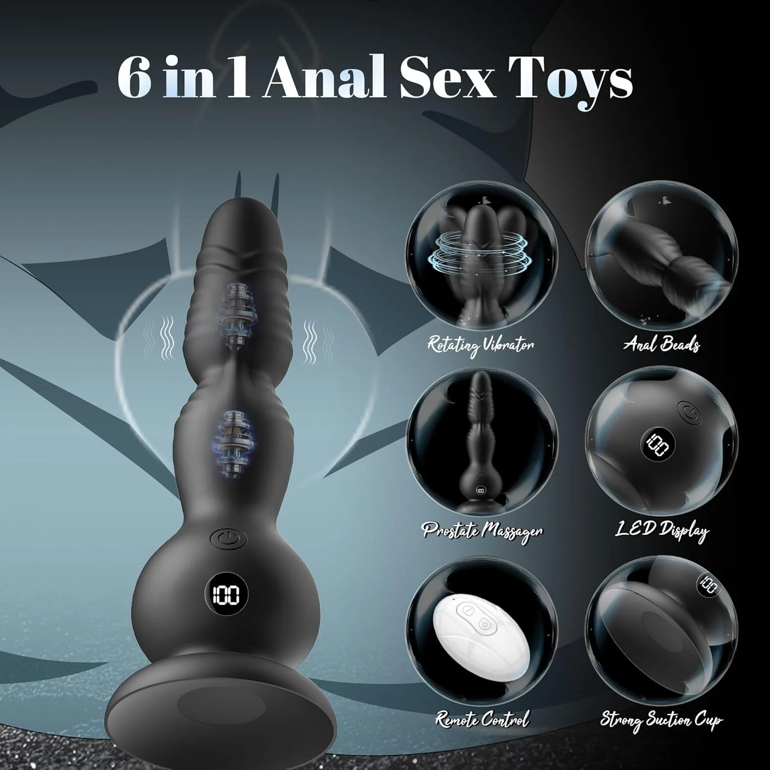 TorqueBeads 6-in-1 Rotating Prostate Massager - Image 2