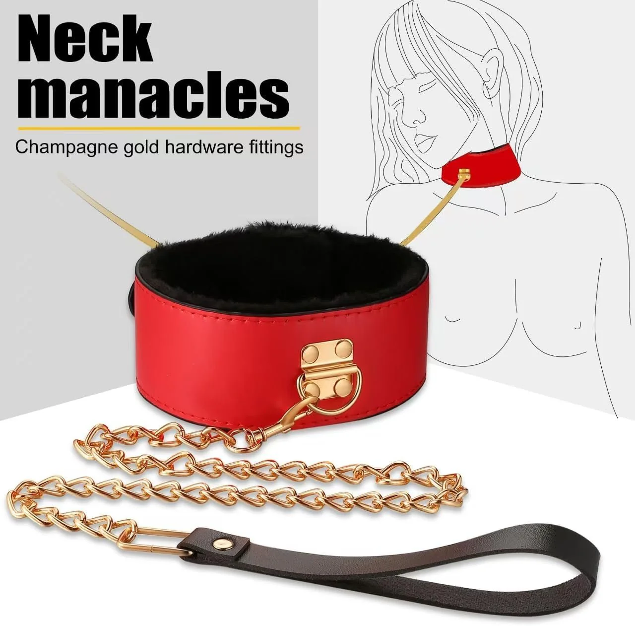 TotalSurrender 12-Pc BDSM Bondage Set – Cuffs, Collar & Blindfold - Image 2