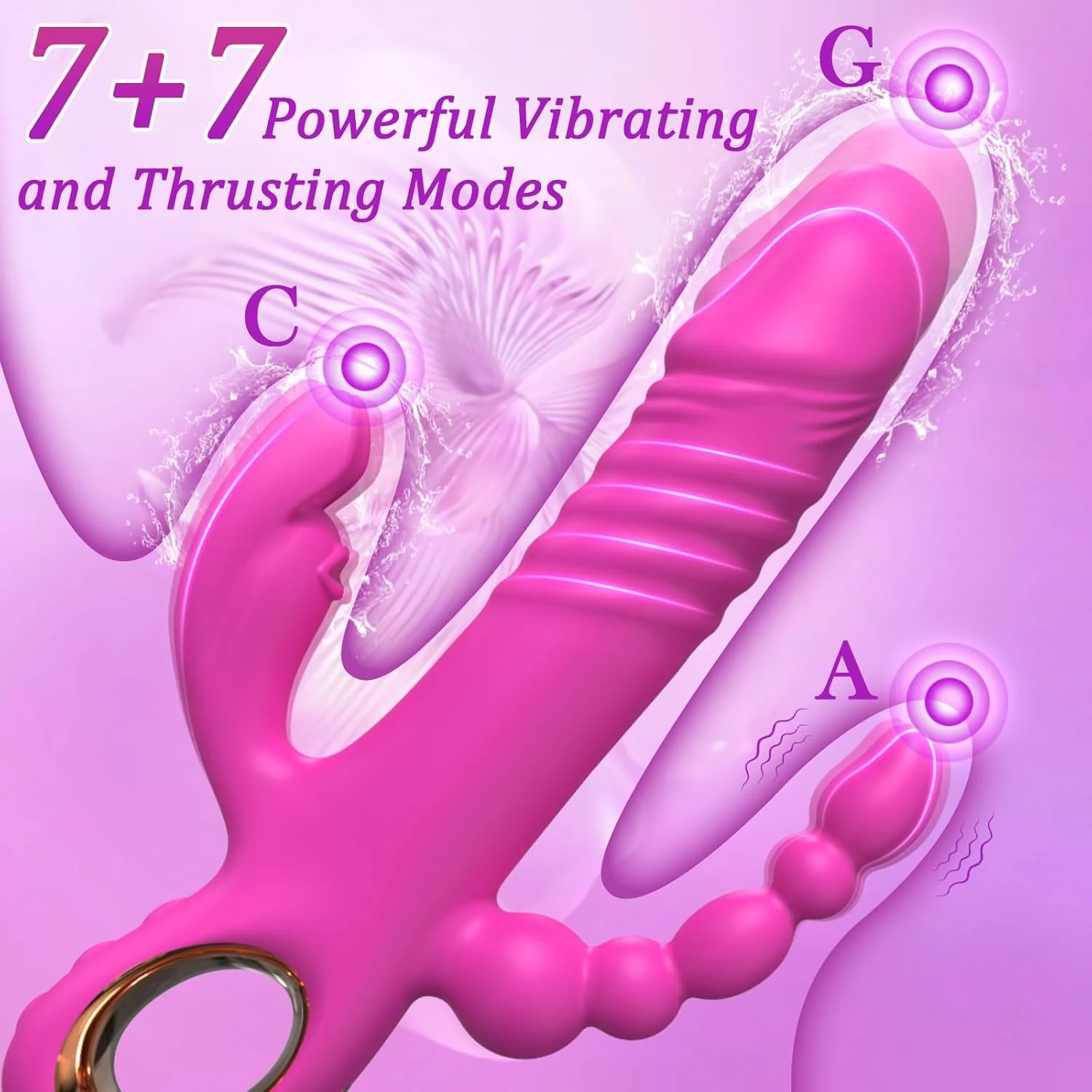 TriBunny 3-in-1 Thrusting Rabbit Vibrator - Image 3