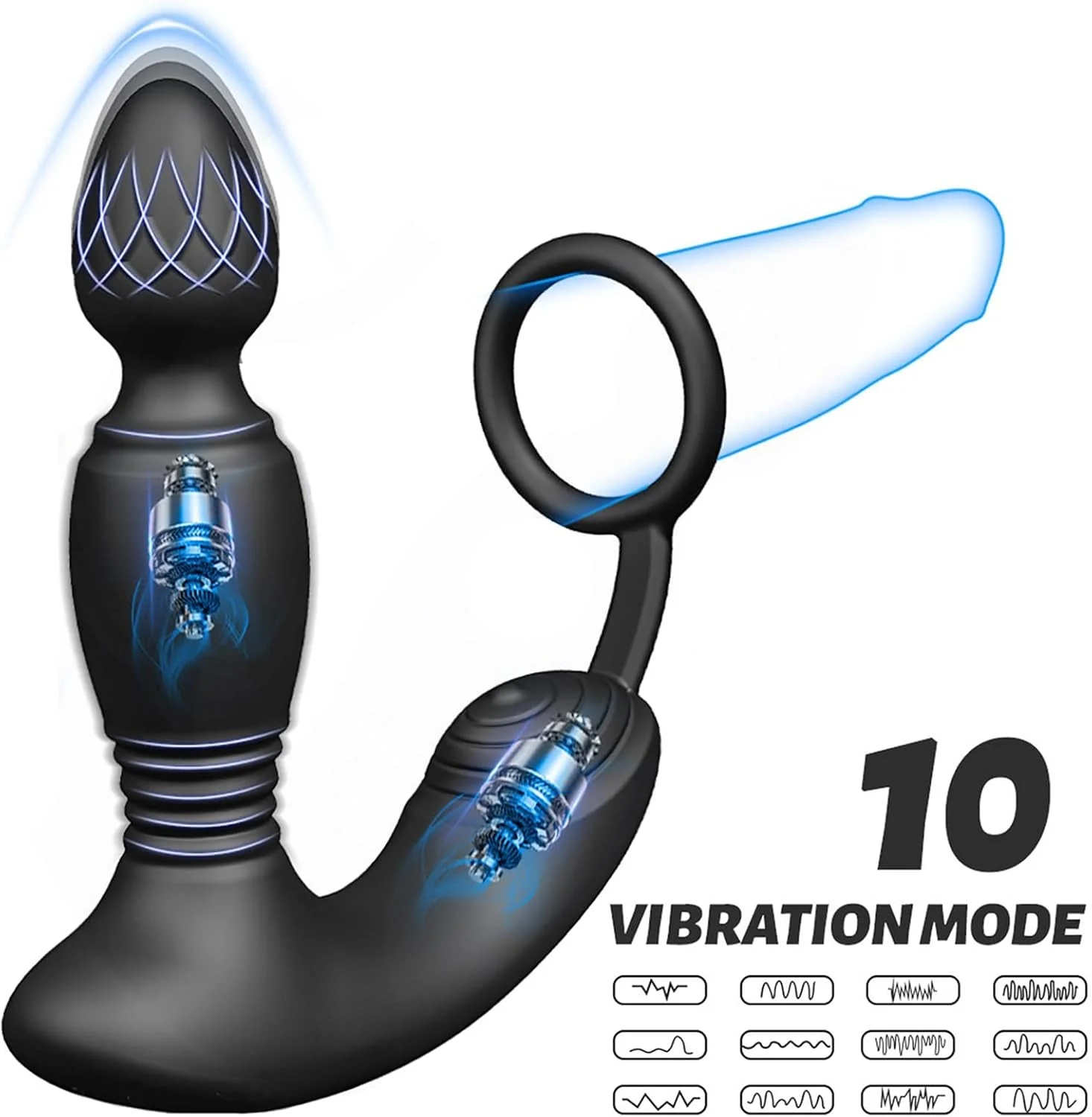 TriCore Vibrating Prostate Plug Cock Ring - Image 2