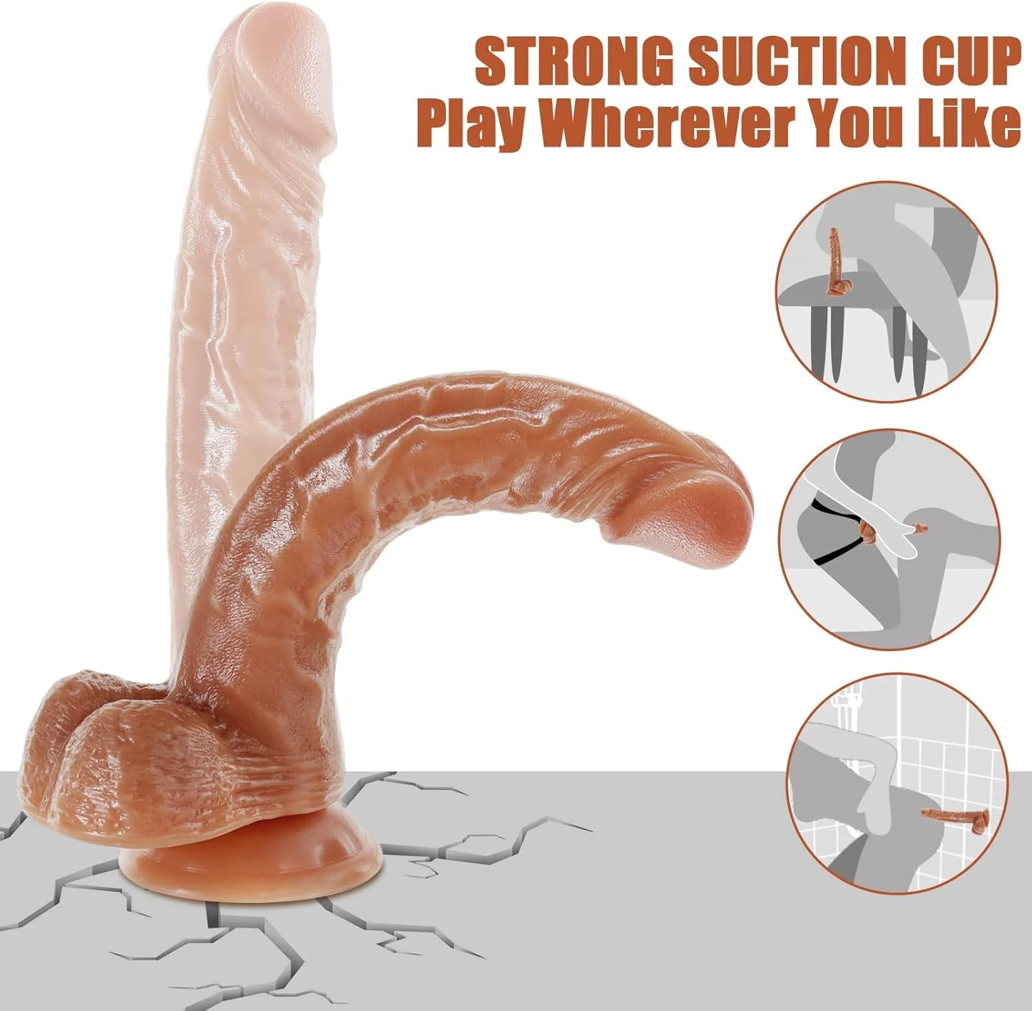 TripleMate Realistic Strap-On Dildo with Bullet Vibe - Image 4