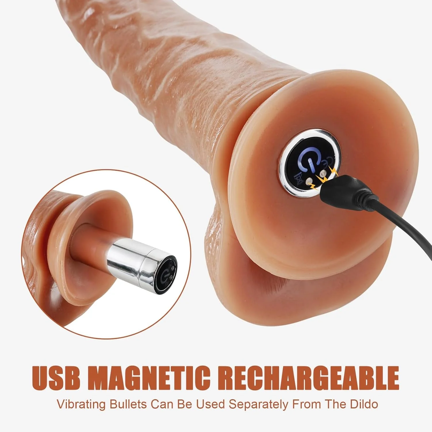 TripleMate Realistic Strap-On Dildo with Bullet Vibe - Image 5