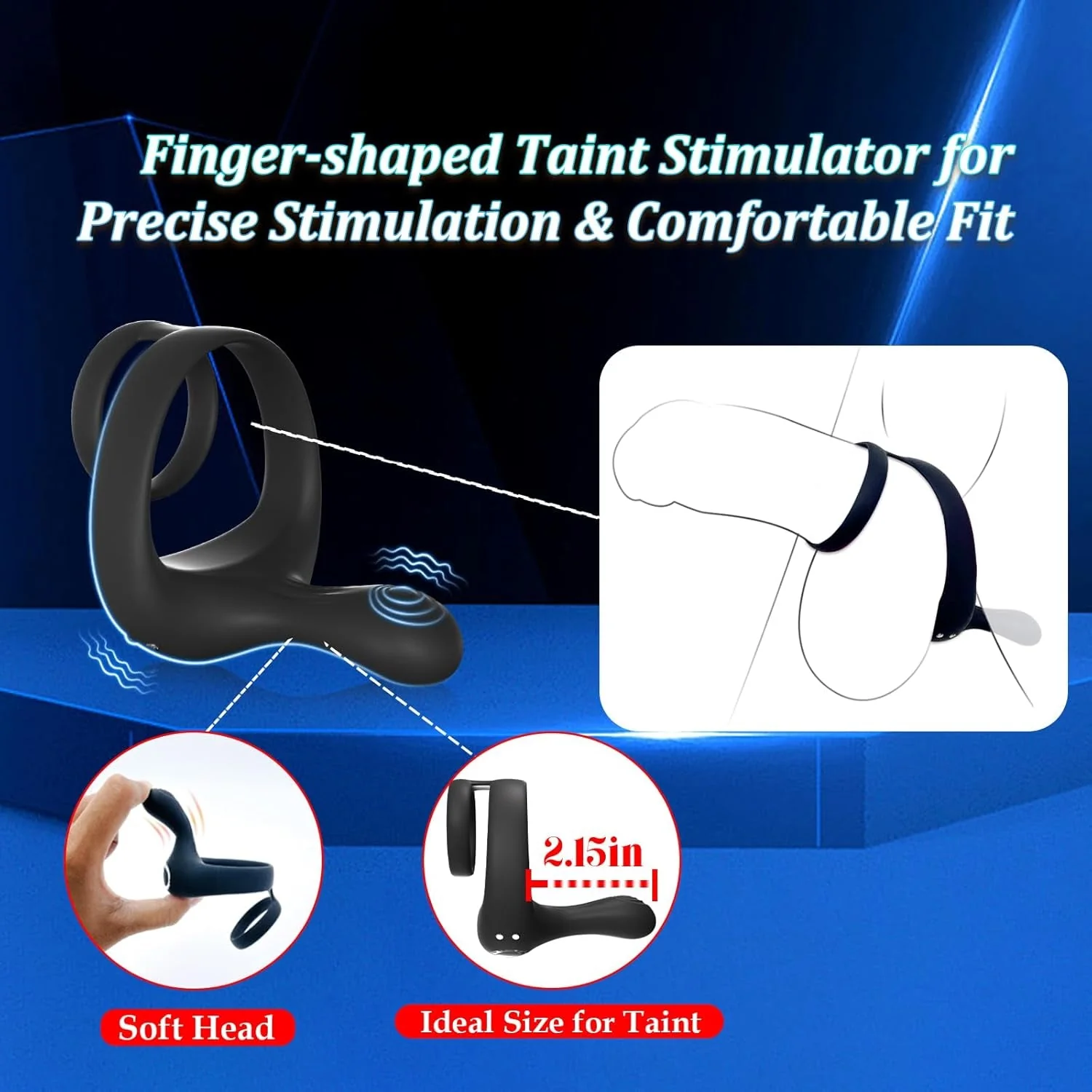 TriPulse Remote Control Penis Ring - Image 4