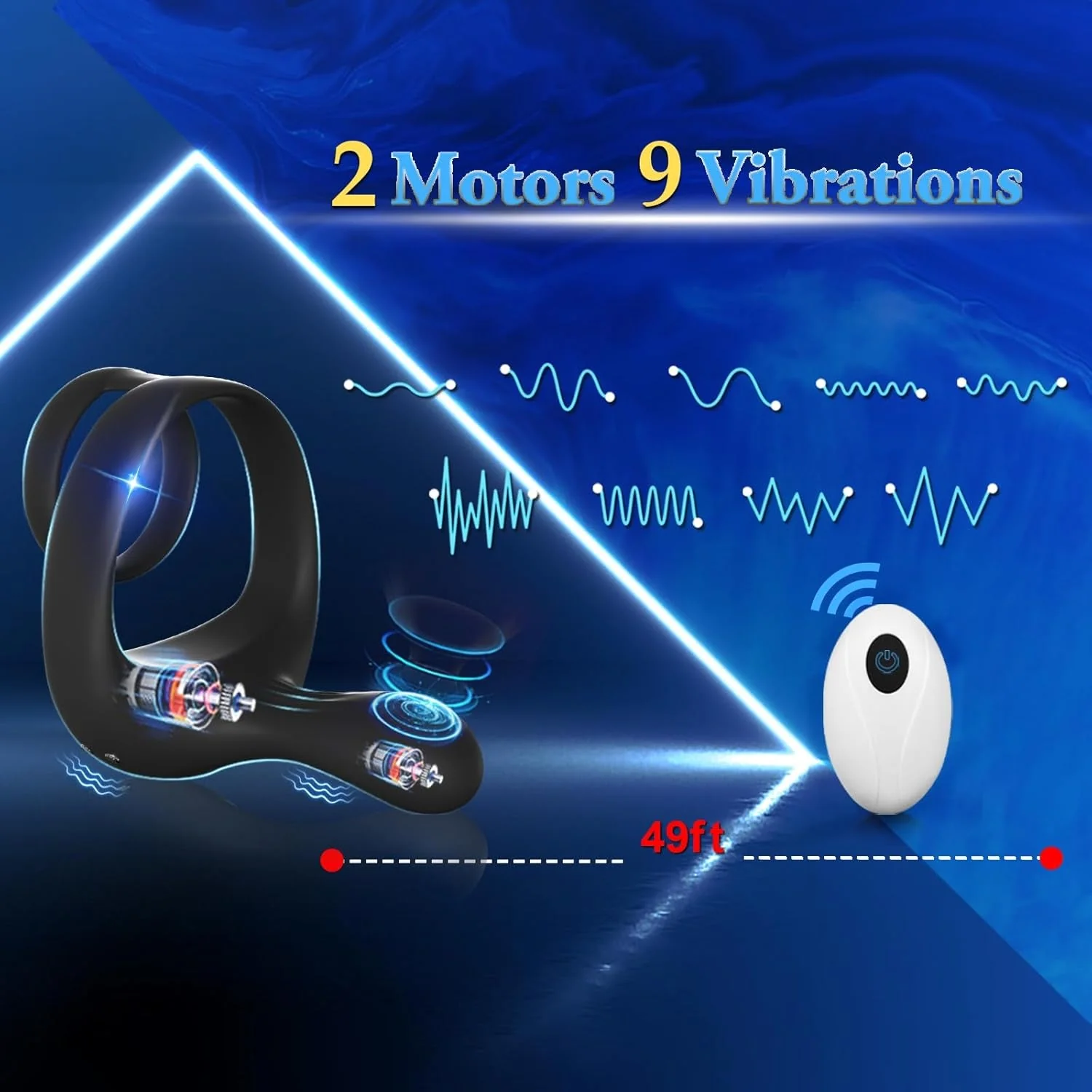 TriPulse Remote Control Penis Ring - Image 6