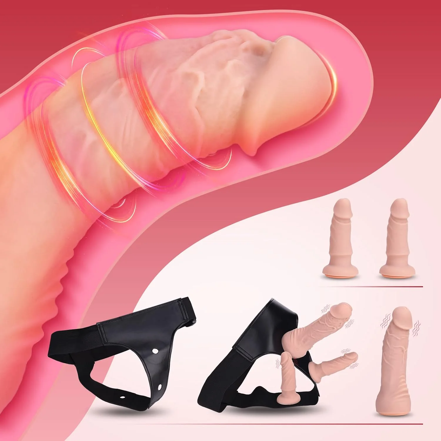 TriVibe Vibrating Strap-On Dildo Set - Image 4
