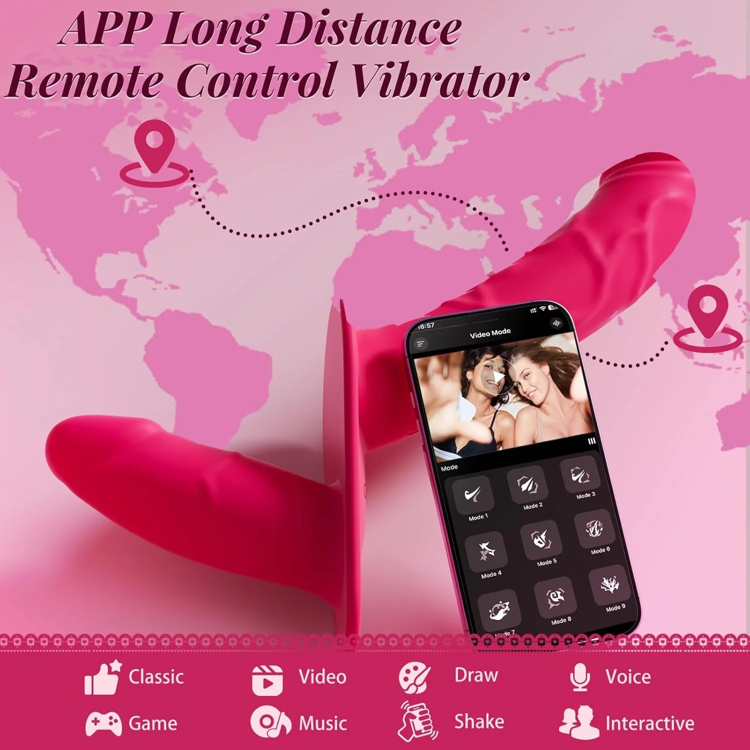 TwinPlay App-Control Vibrating Double Strap-On Dildo - Image 5