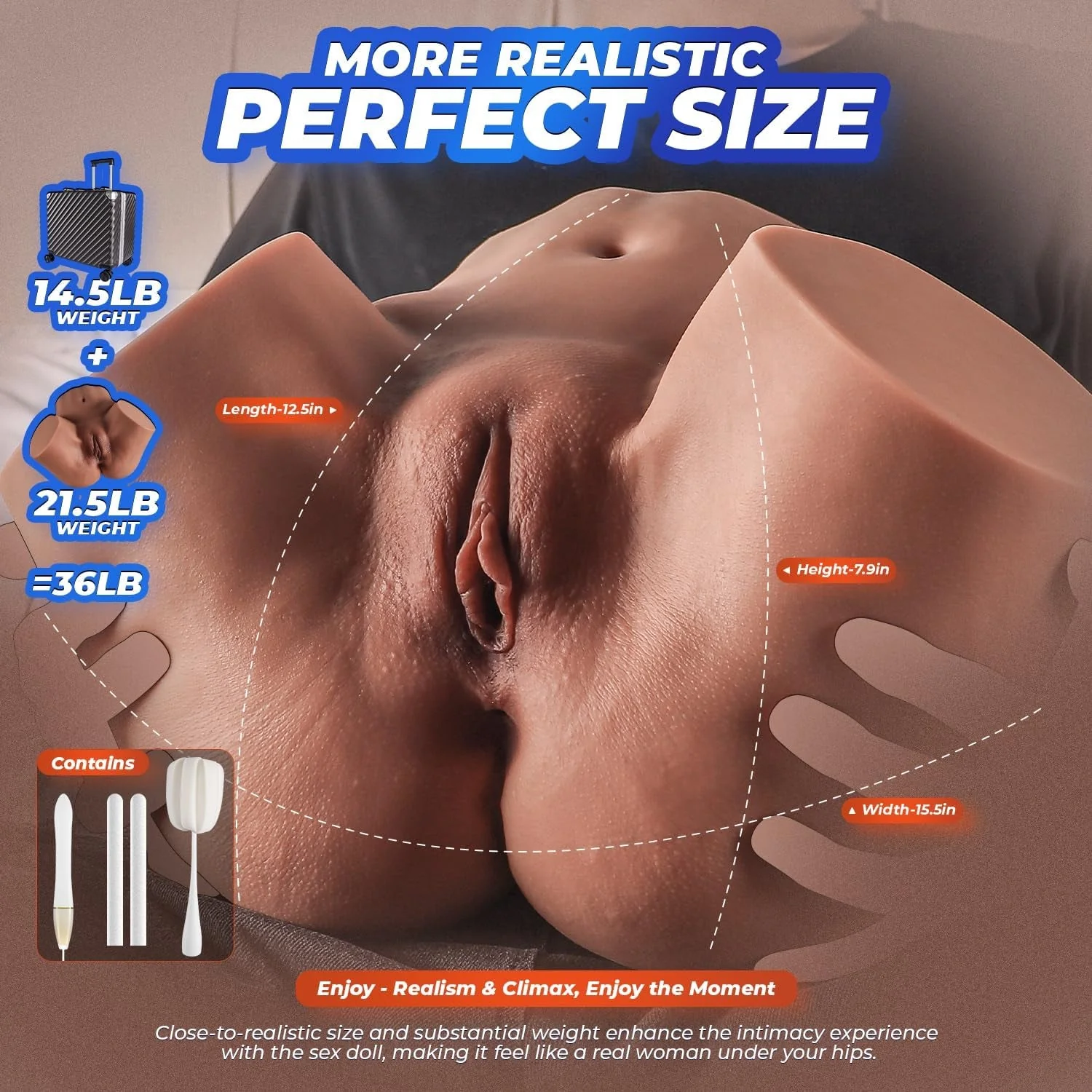 VantaVault Premium Torso Sex Doll with Lockable Luggage - Image 3