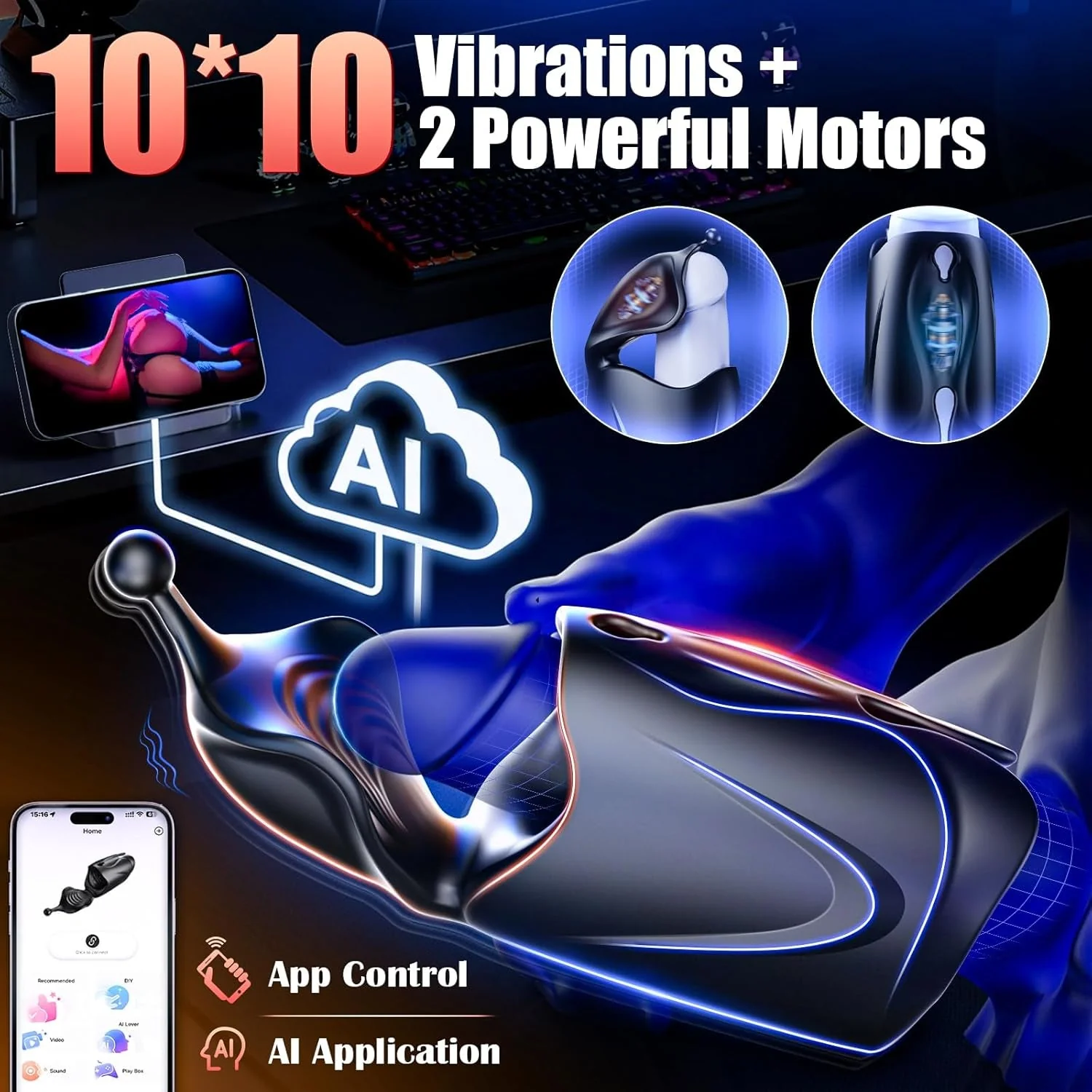 VeltrixSync Multi-Stimulation AI App Male Stroker - Image 3