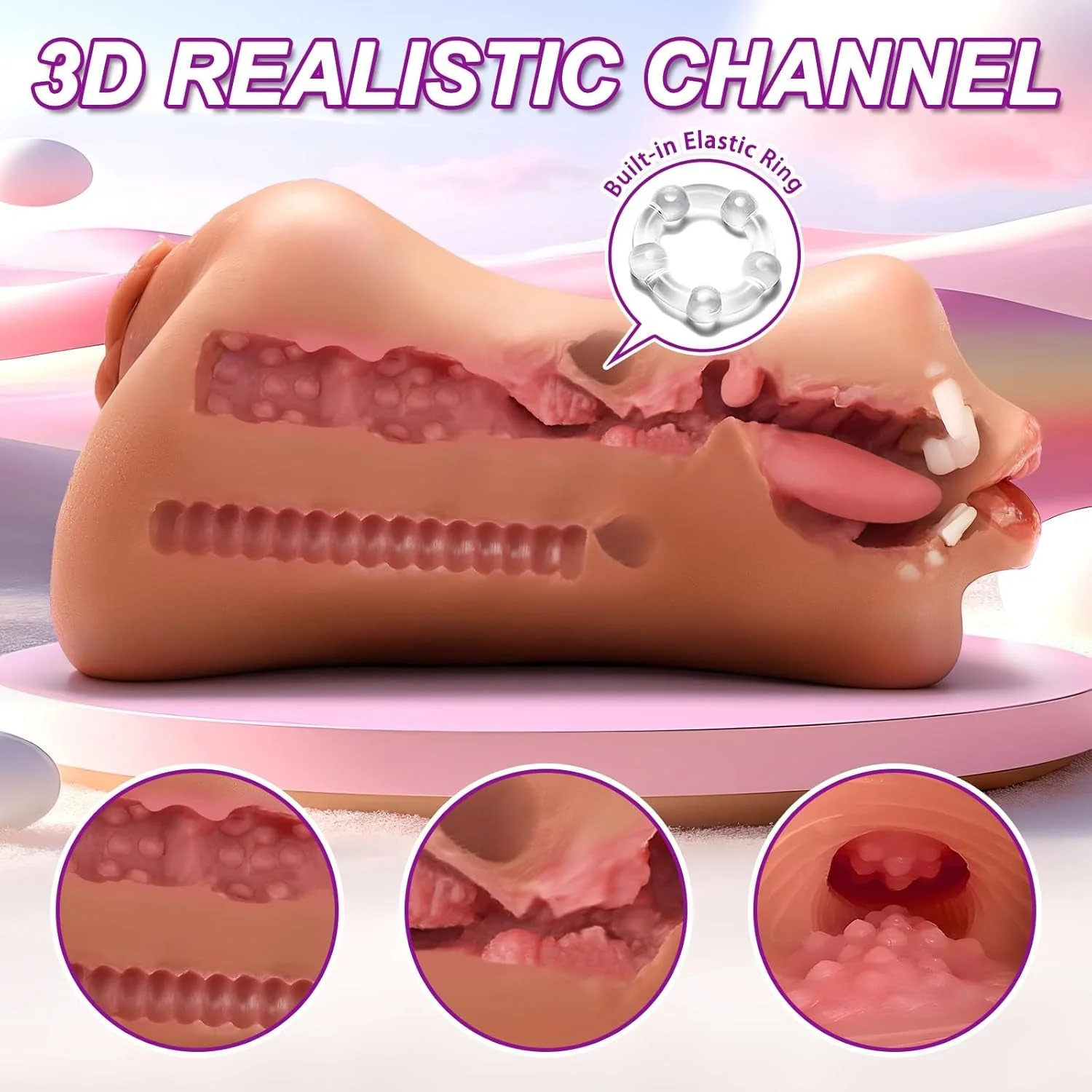 VelvetBite 3-in-1 Deep Throat Pocket Pussy Stroker - Image 3