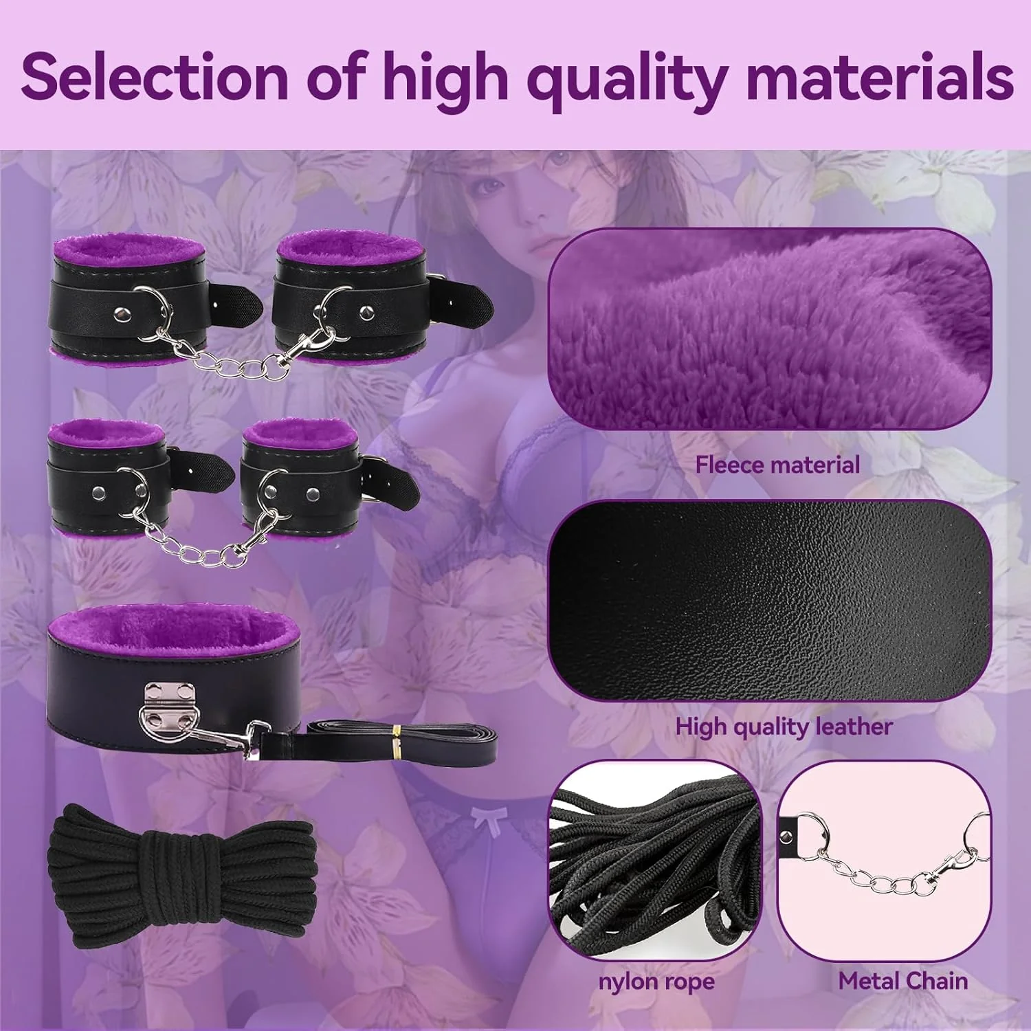 VelvetBond 8-Piece Restraint Set - Image 3