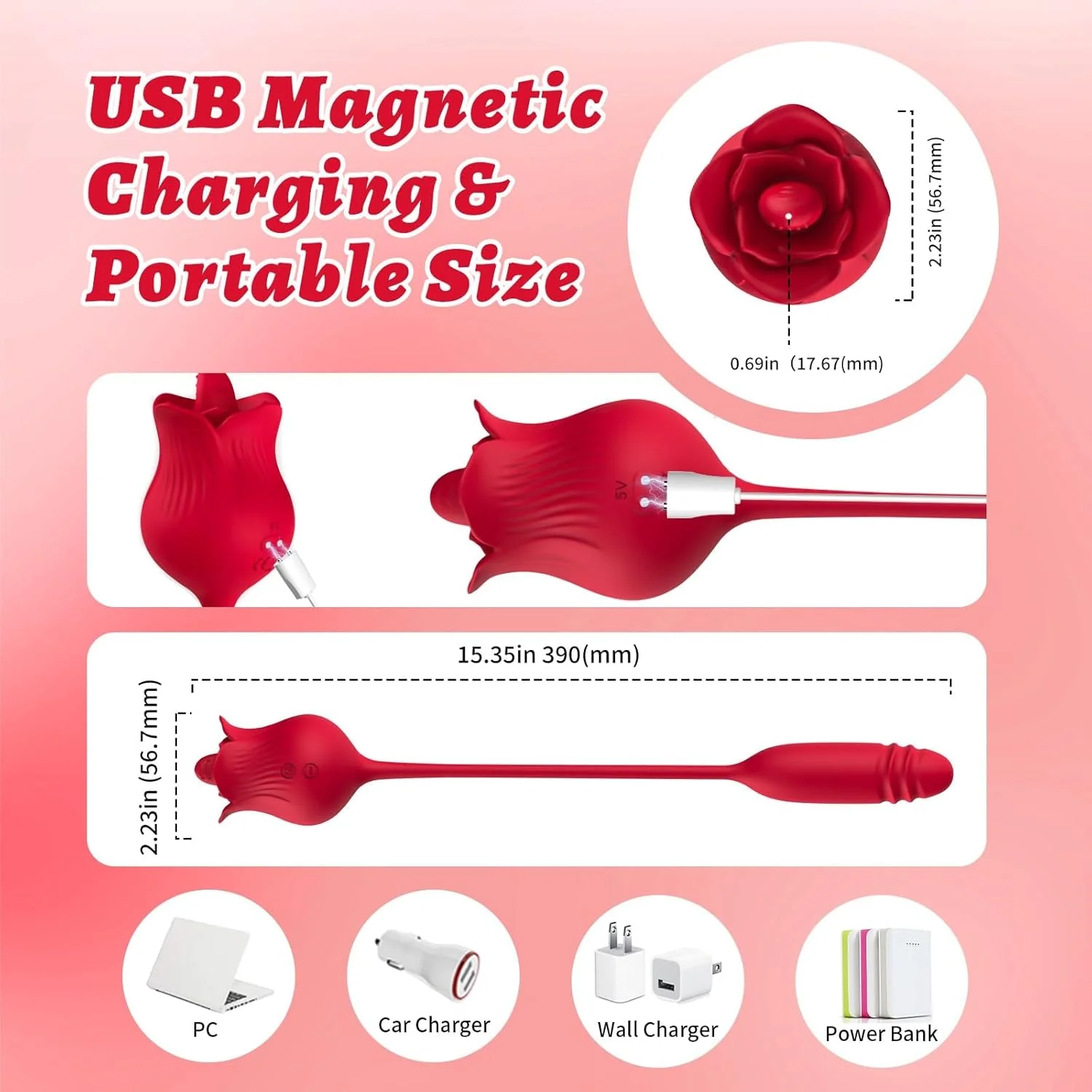VelvetPetal Rose Licking Dual-Ended G-Spot Vibrator - Image 4