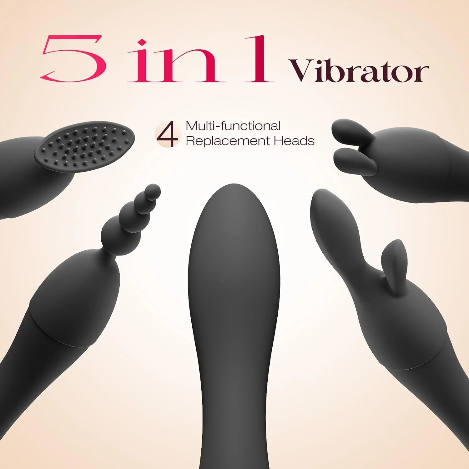 VelvetSwitch Wand Vibrator Kit with 4 Heads - Image 5