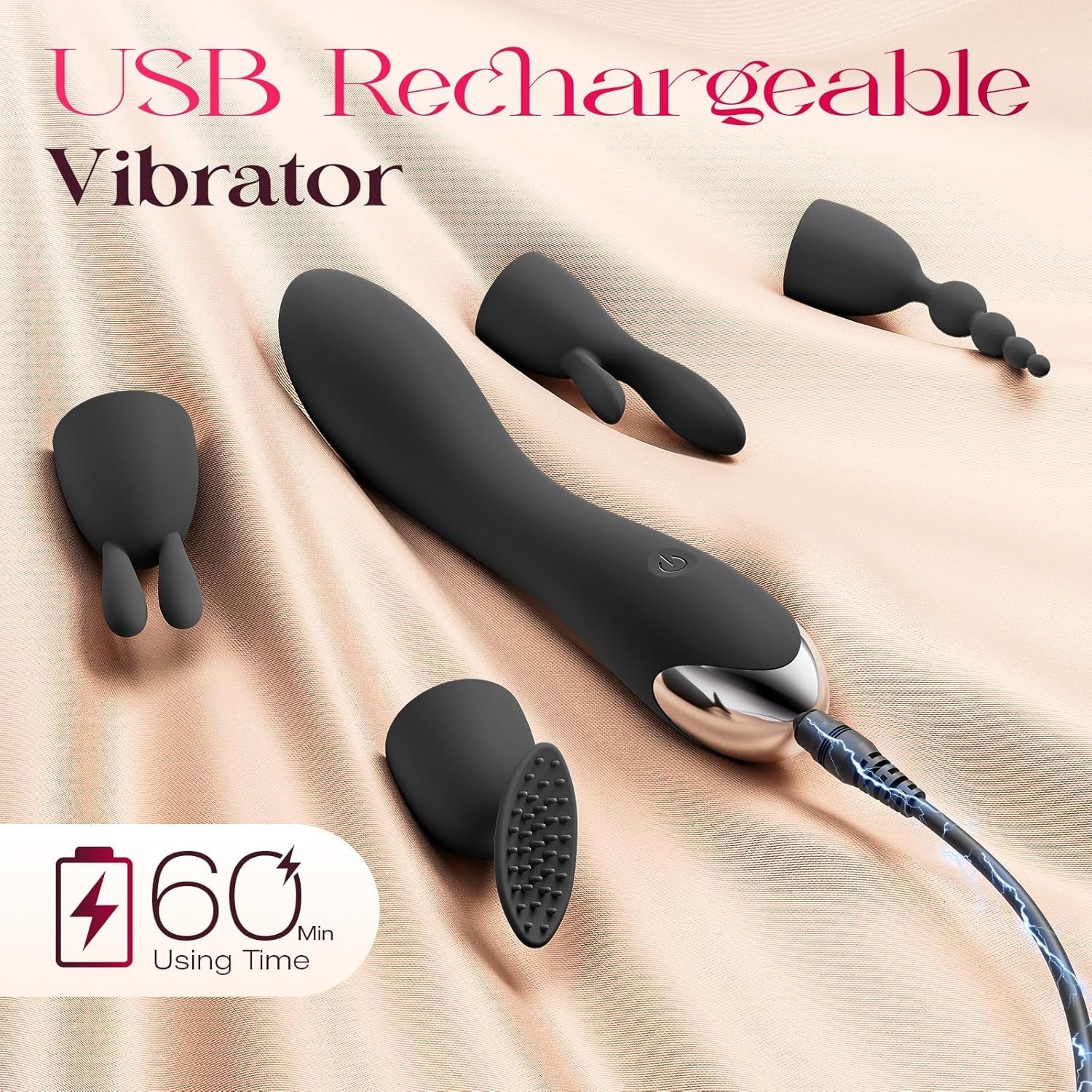 VelvetSwitch Wand Vibrator Kit with 4 Heads - Image 8