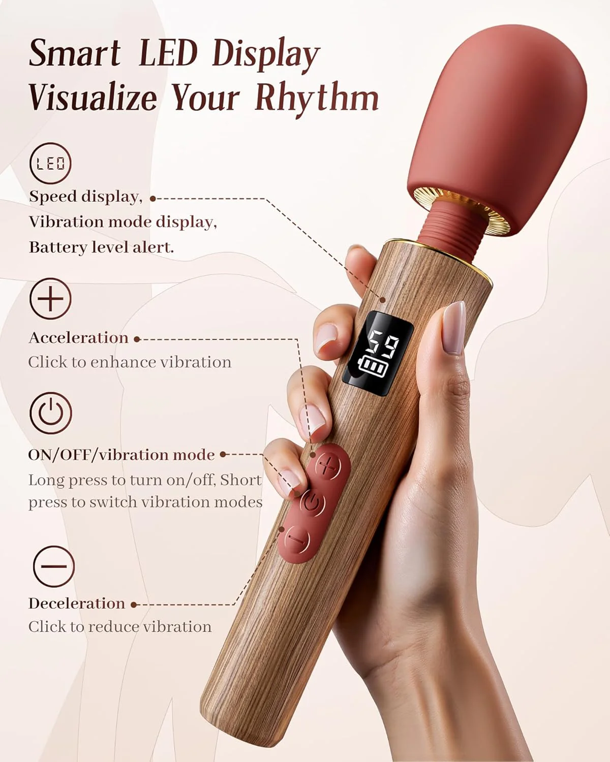 VelvetWave 9-Mode Luxury Wand Vibrator - Image 4