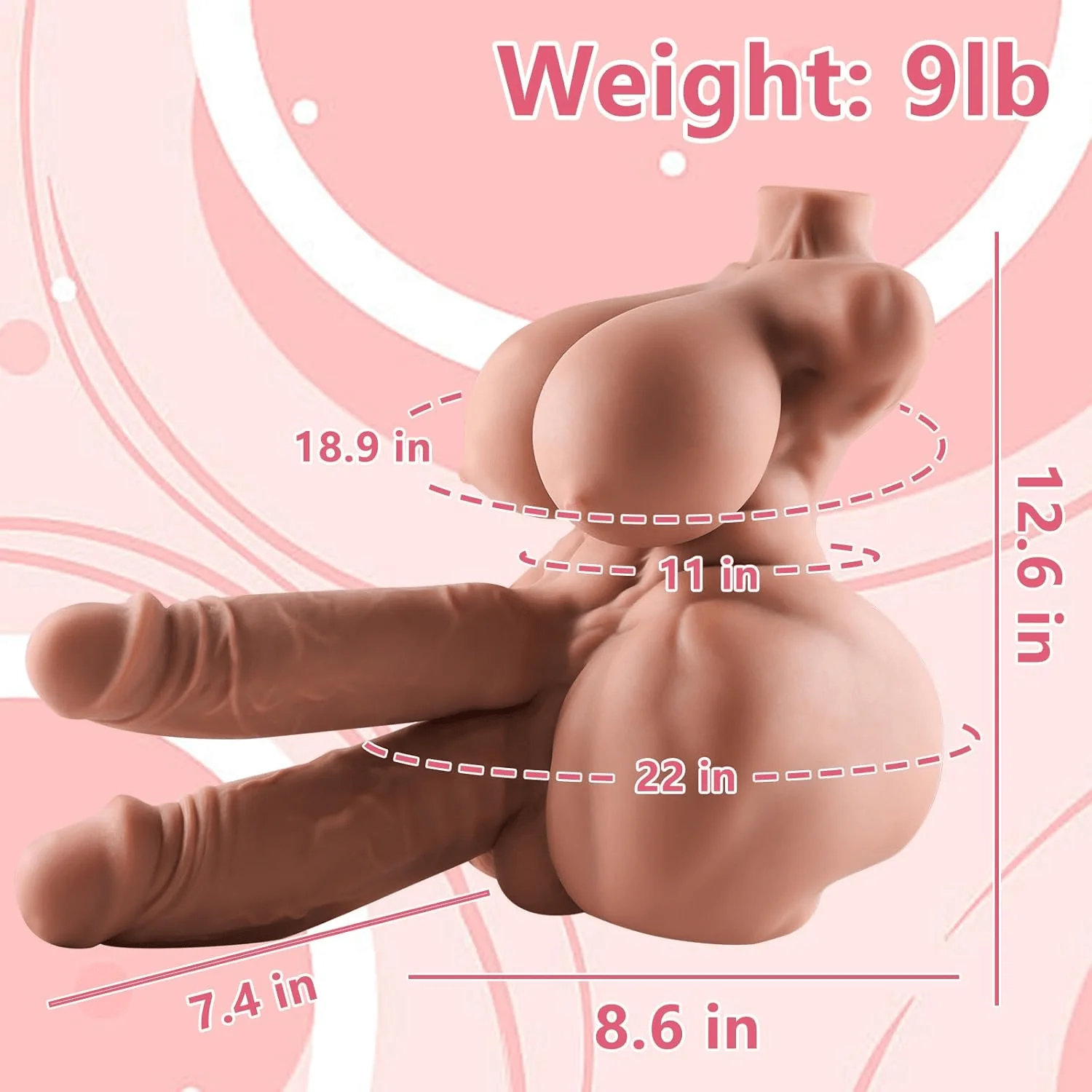 VesperDuo Trans Torso Sex Doll | Twin Dildos & 3 Channels - Image 2