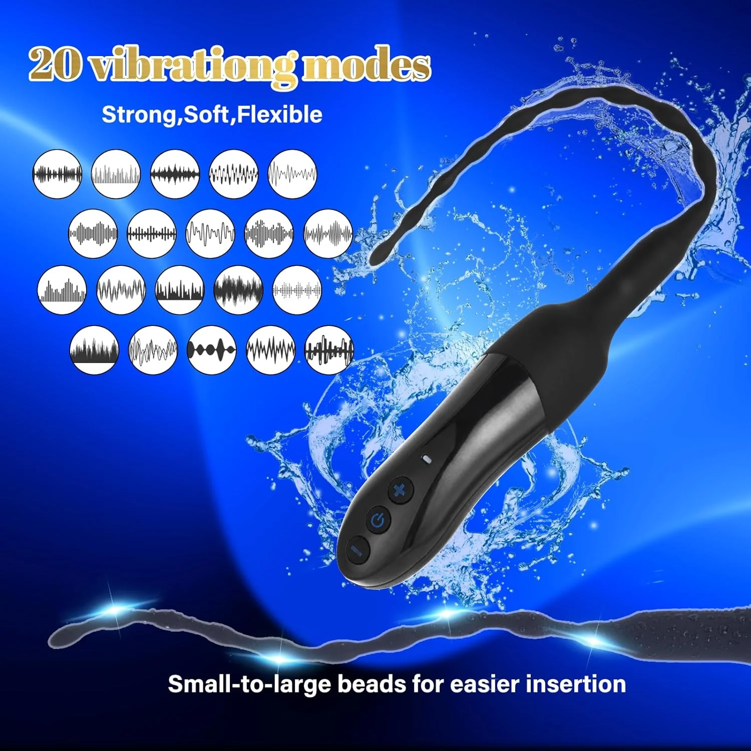 VibeDepth 20-Mode Urethral Vibrator Male Plug - Image 3