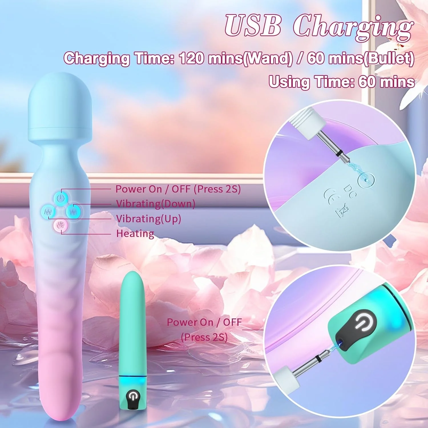 VibeDuo Wand & Bullet Vibrator Set - Image 7