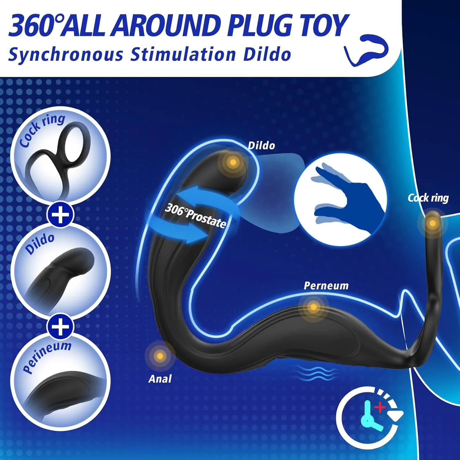 VibeFlex 360° Prostate Massager Cock Ring - Image 3