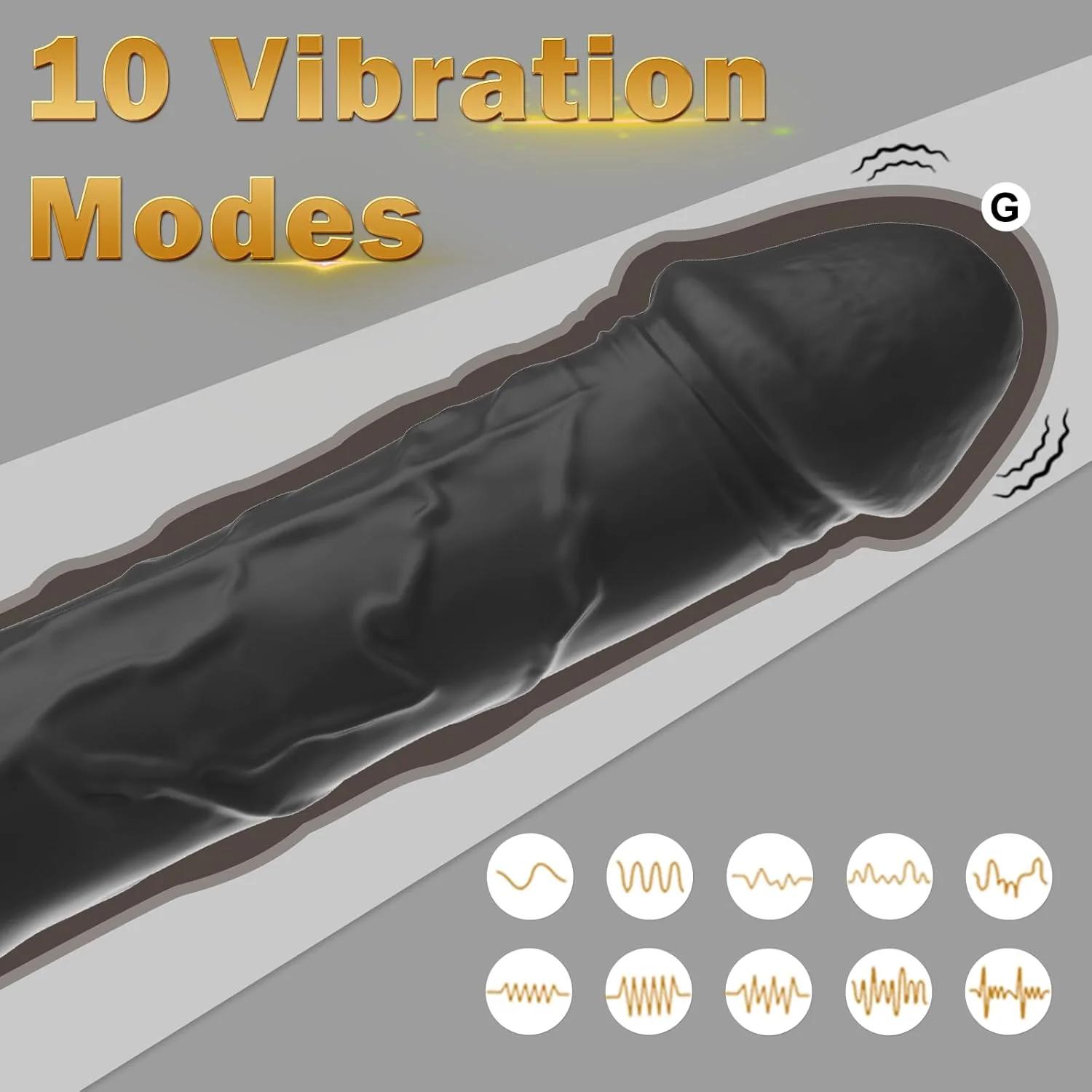 VibeGrip 10-Mode G-Spot Dildo Vibrator - Image 3