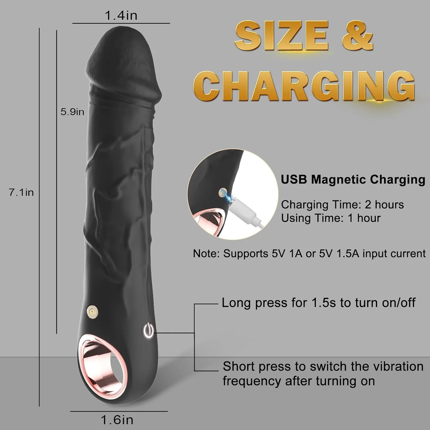 VibeGrip 10-Mode G-Spot Dildo Vibrator - Image 5