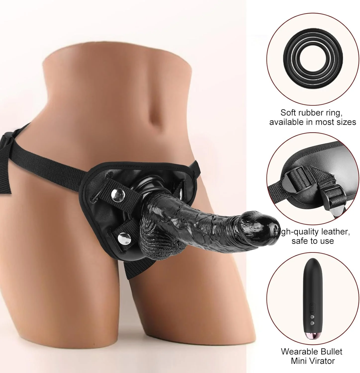 VibeMax Strap-On Dildo with Vibrating Bullet - Image 3