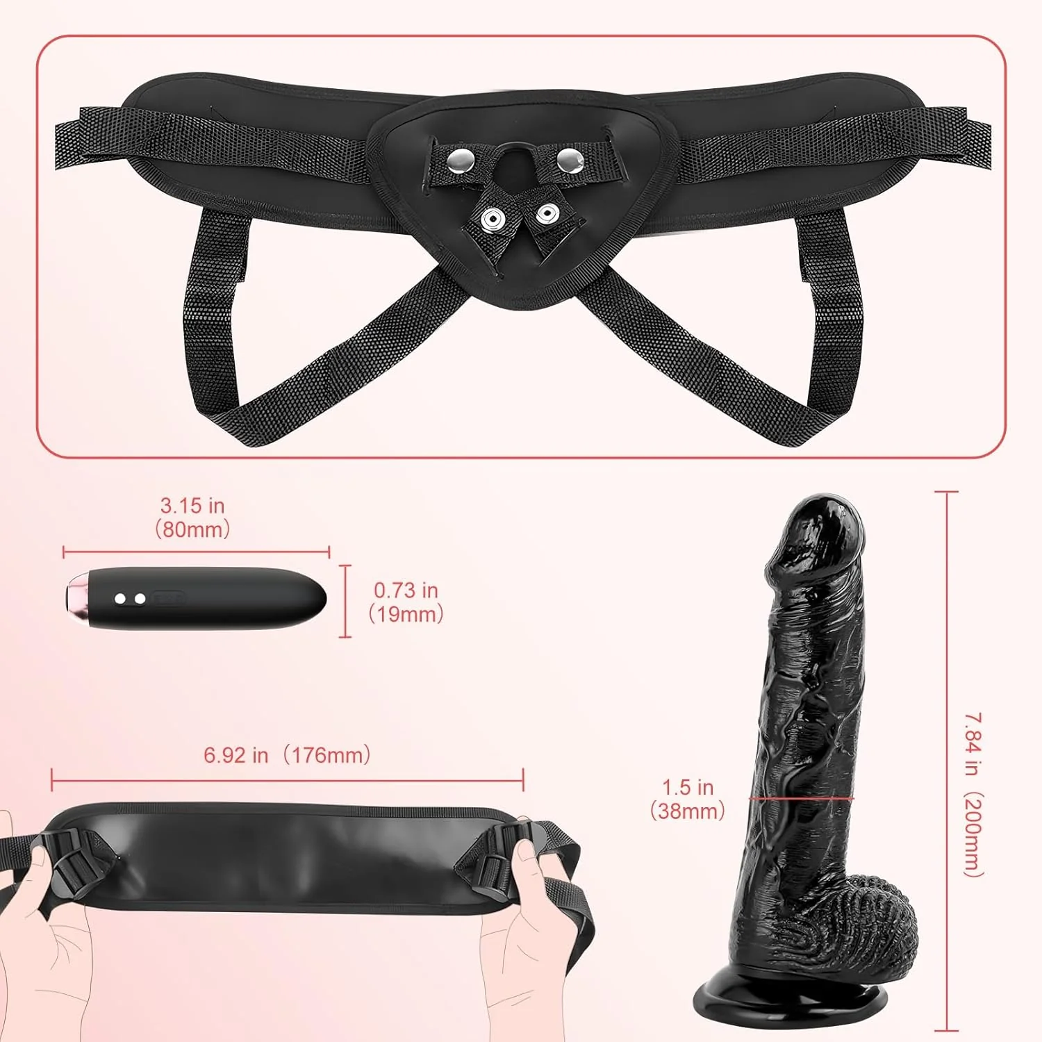 VibeMax Strap-On Dildo with Vibrating Bullet - Image 7