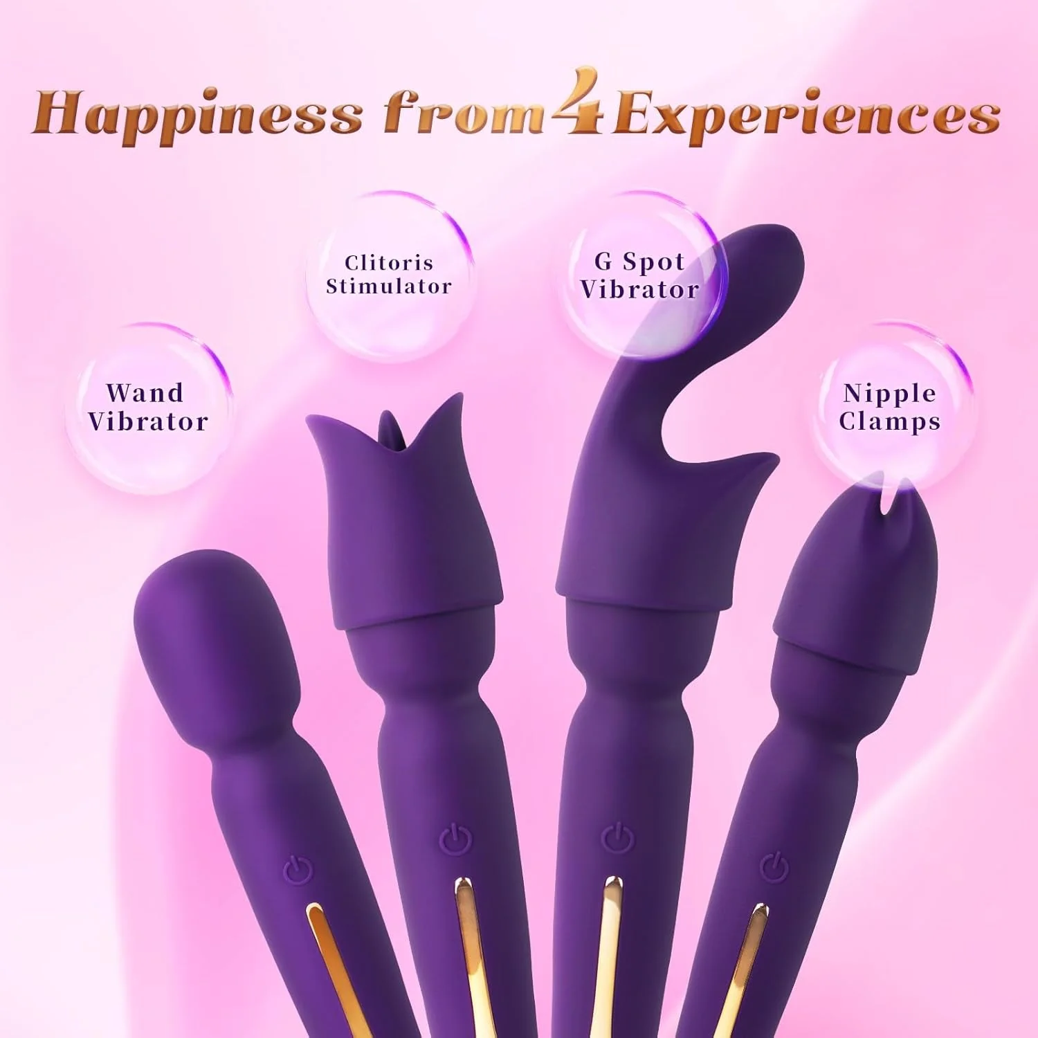 VibeVerse 4-in-1 Wand Vibrator Kit - Image 4