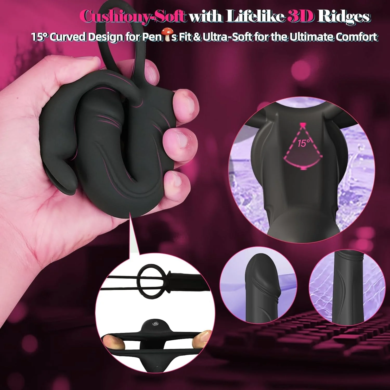 FusionRing Dual Shaft Couples Vibrating Cock Ring - Image 5