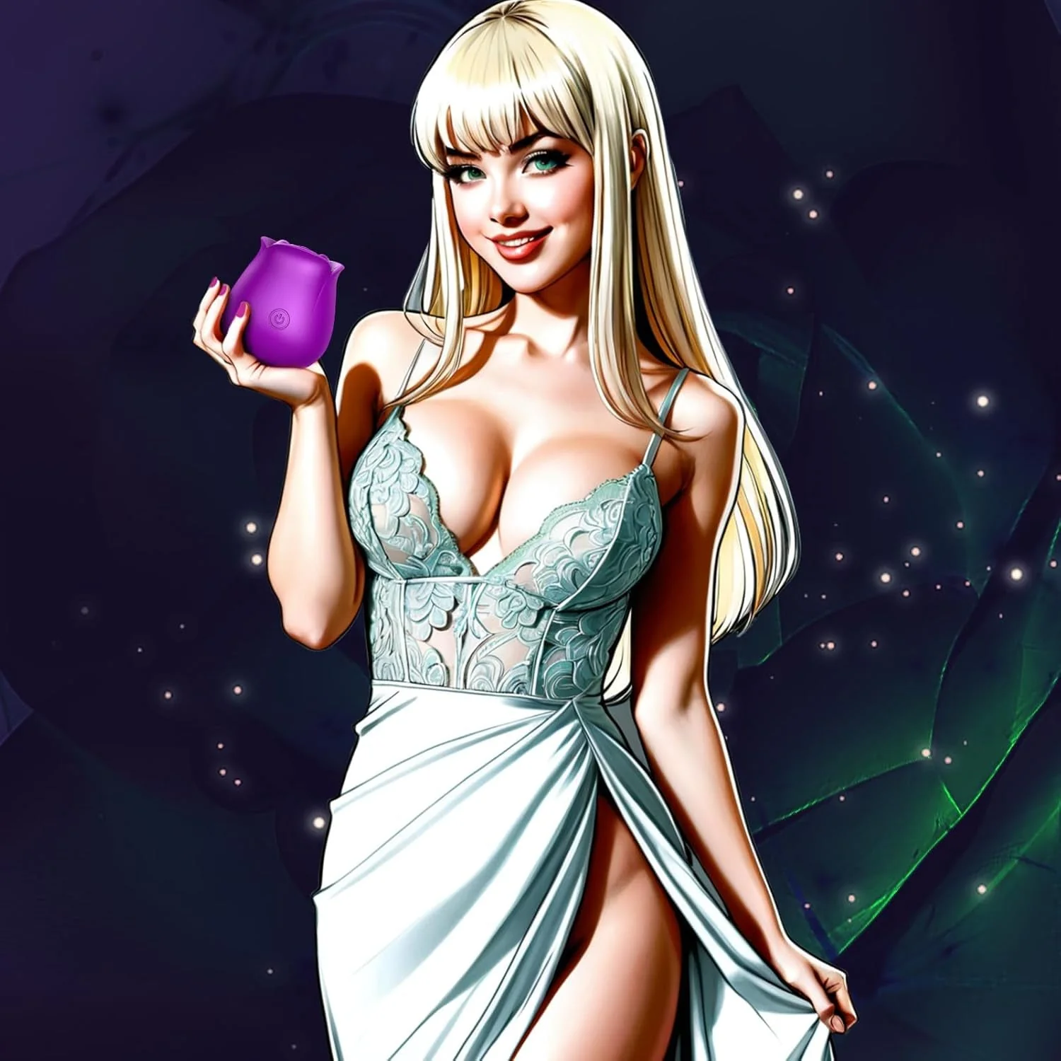 VioletBloom Purple App Controlled Rose Suction Vibrator - Image 5