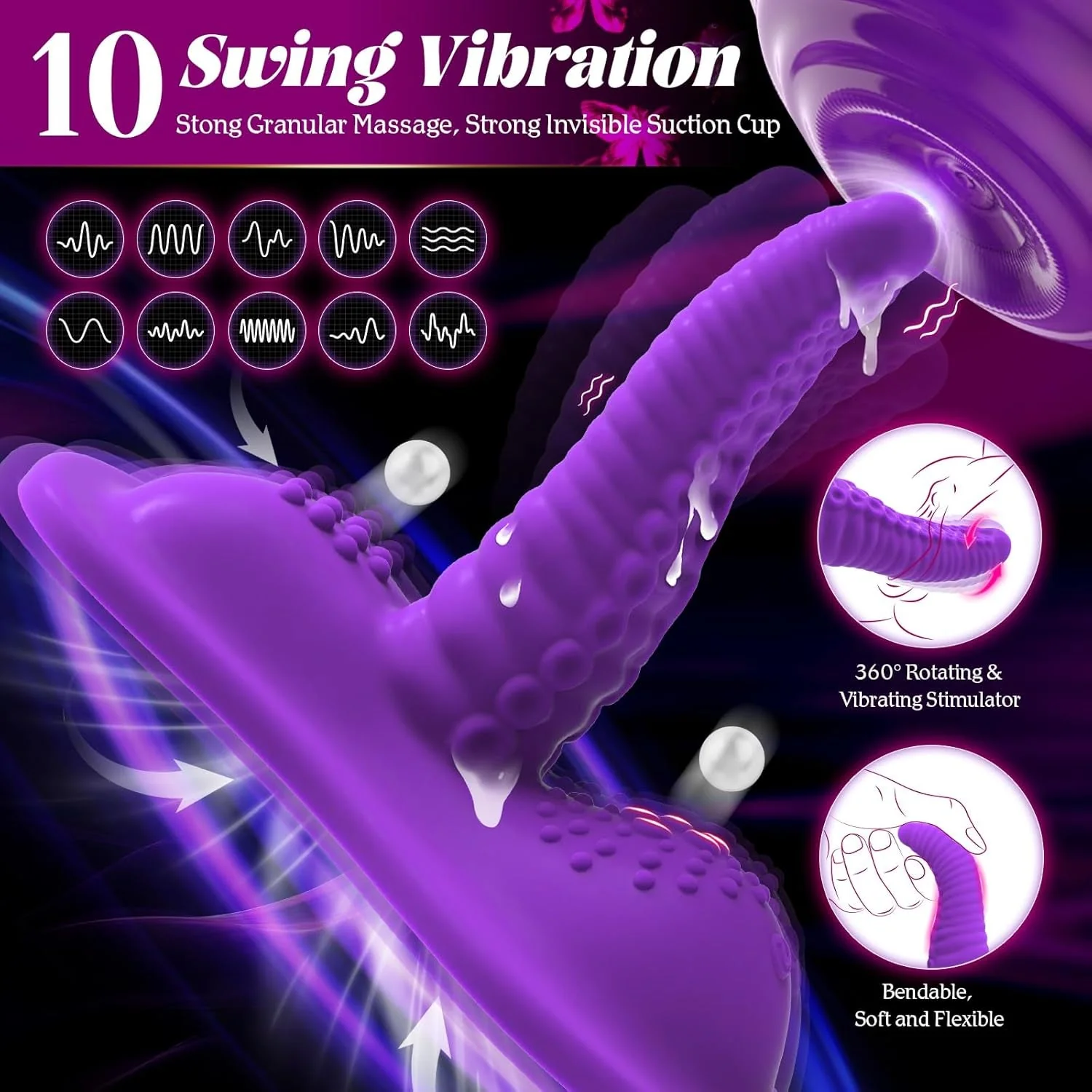VioletKraken Triple Motor Ride-On Tentacle Dildo Vibrator - Image 3