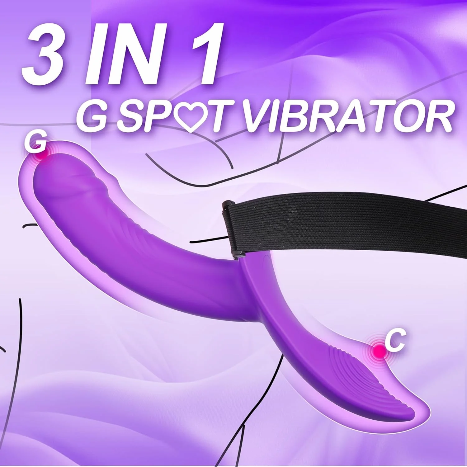 VioletMotion Vibrating Strap-On Dildo, Remote & Dual Motors - Image 3