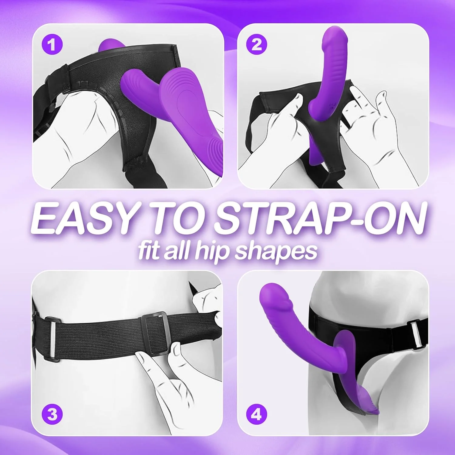 VioletMotion Vibrating Strap-On Dildo, Remote & Dual Motors - Image 5