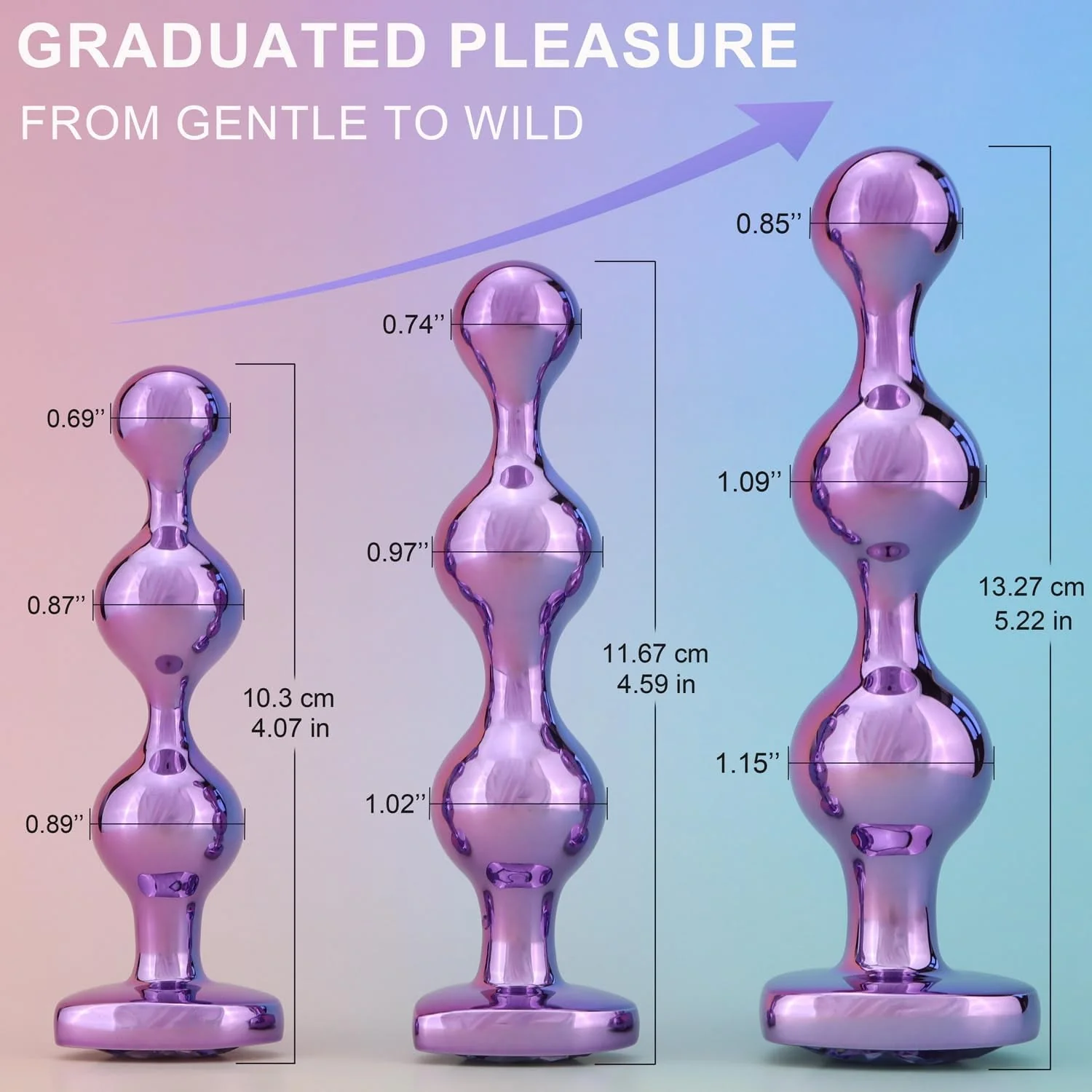 VioletSteel Luxe Butt Plug Trio - Image 3