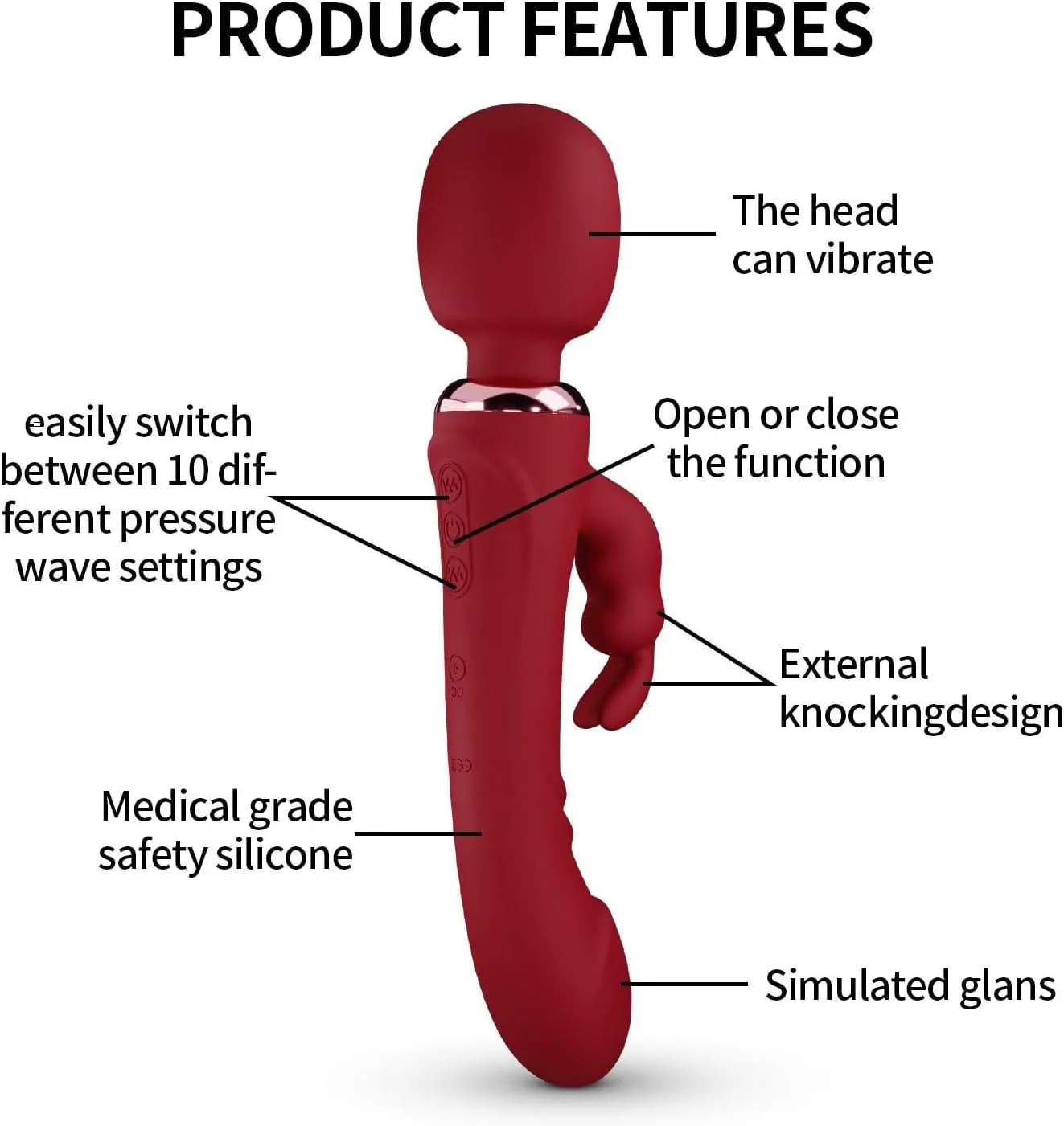 VioletTriad Triple Stimulation Rabbit Dildo Wand - Image 7
