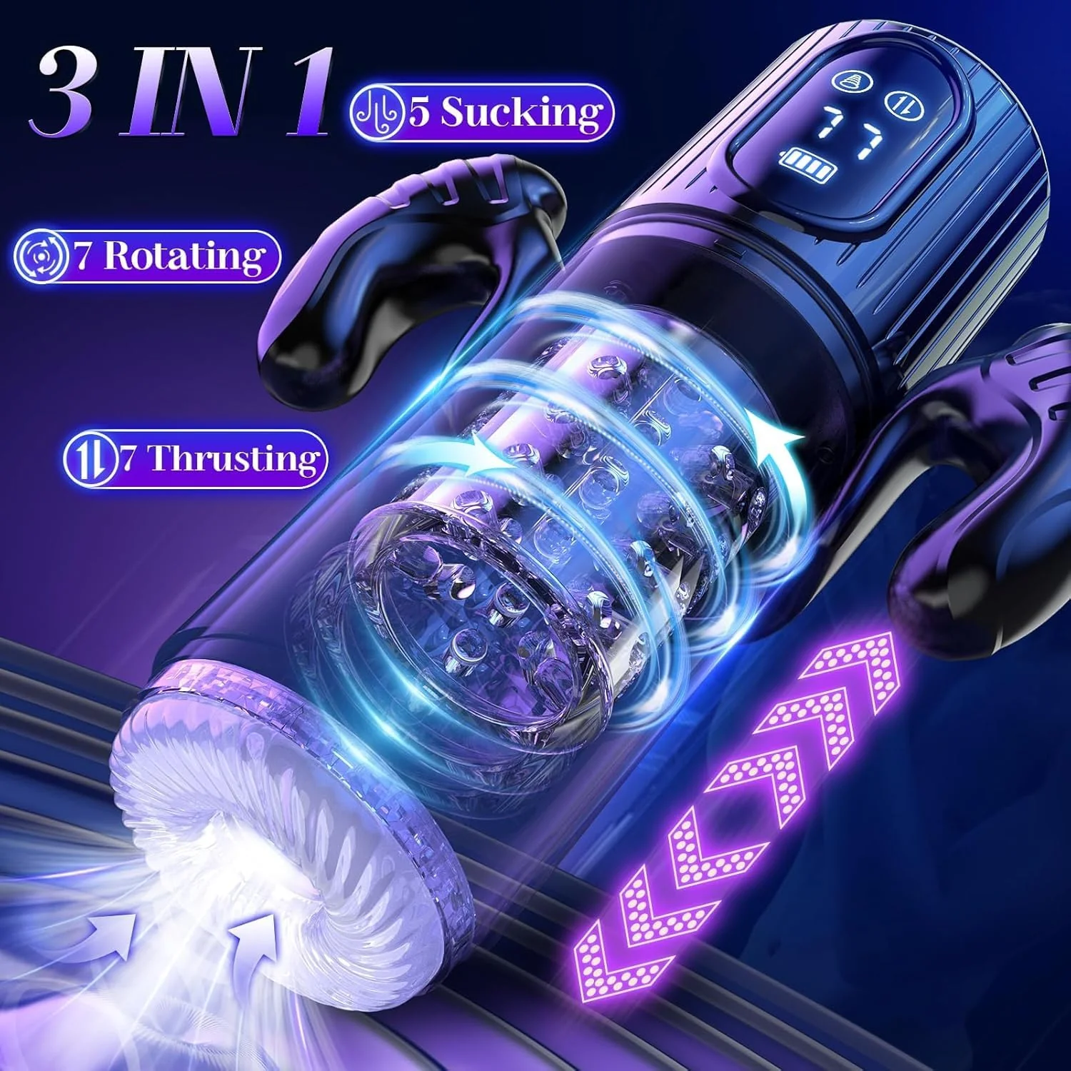 VixenCore 5-in-1 Thrusting Penis Pump Stroker - Image 3