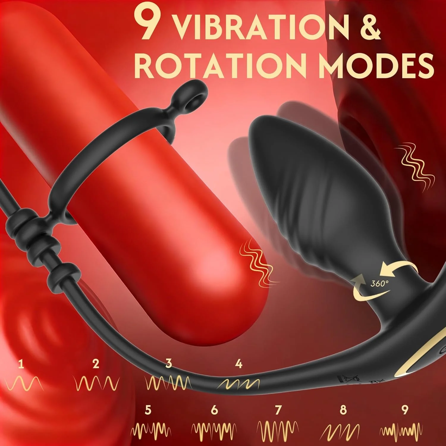 VortexKing Rotating Prostate Massager Cock Ring App + Remote | 9 Modes - Image 2