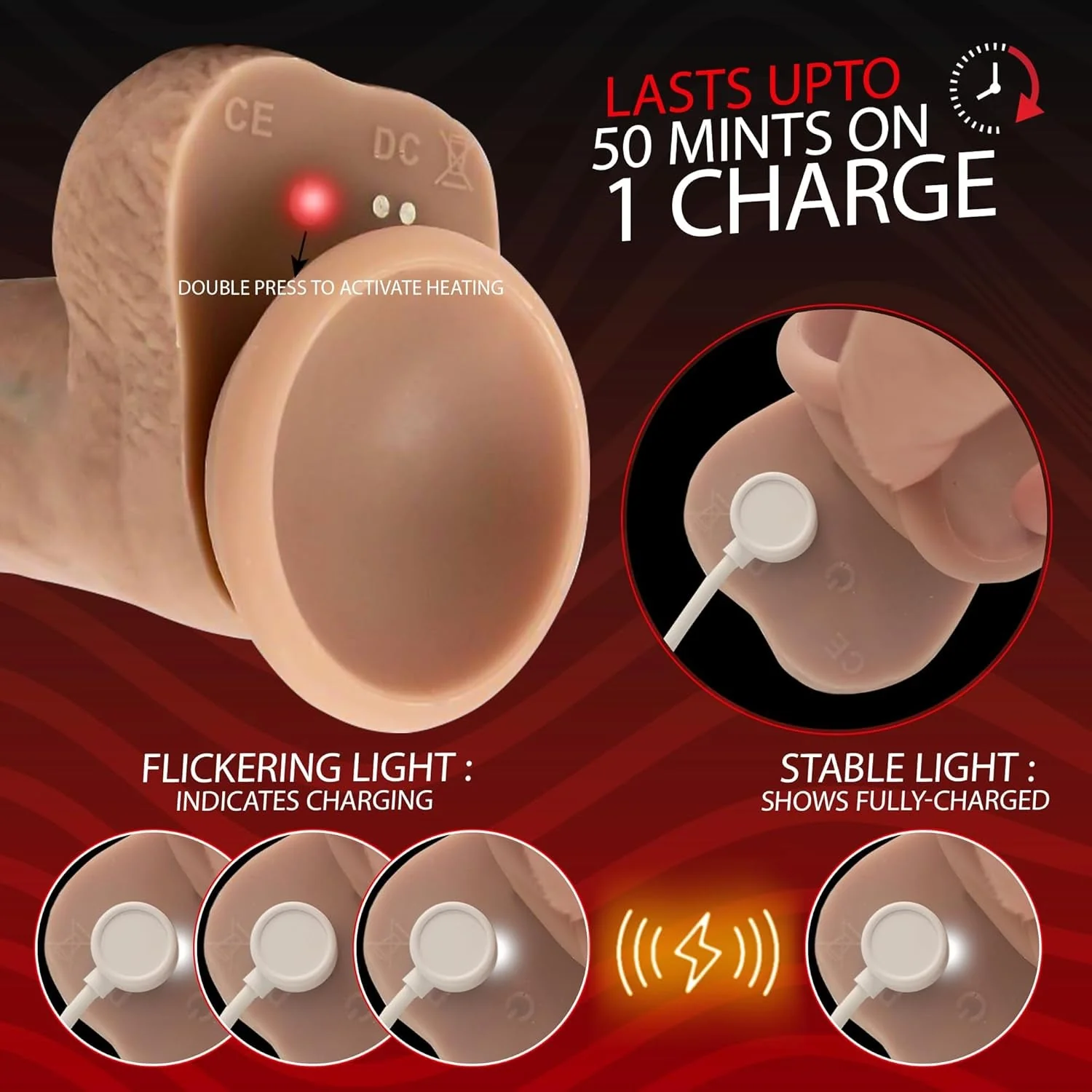 WarmRush Heated Thrusting G-Spot Dildo - Image 2